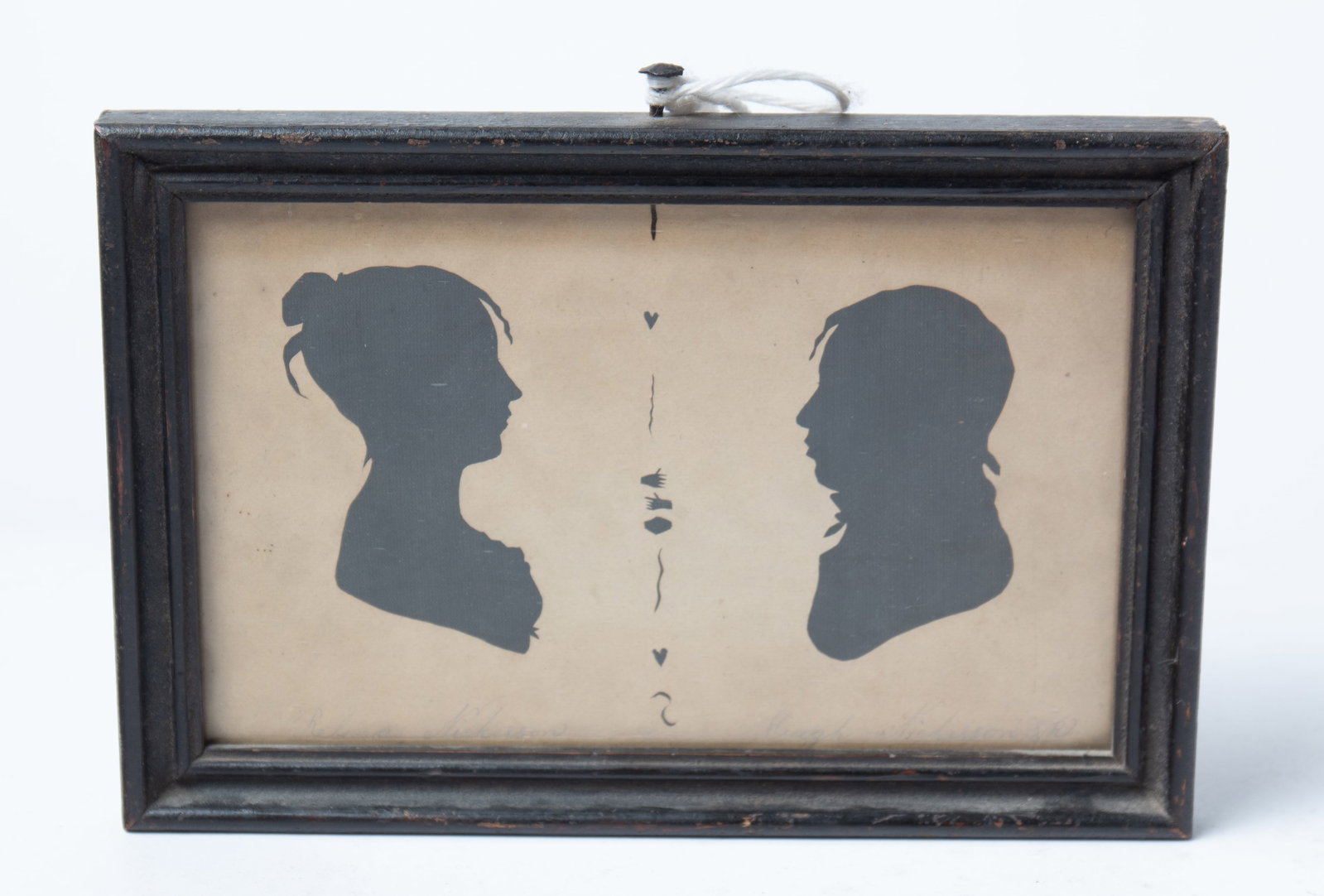 FOLKSY OHIO DOUBLE HOLLOW CUT SILHOUETTE OF REBECCA AND HUGH NICKERSON OF NOBLE TOWNSHIP, NOBLE (1 of 4)