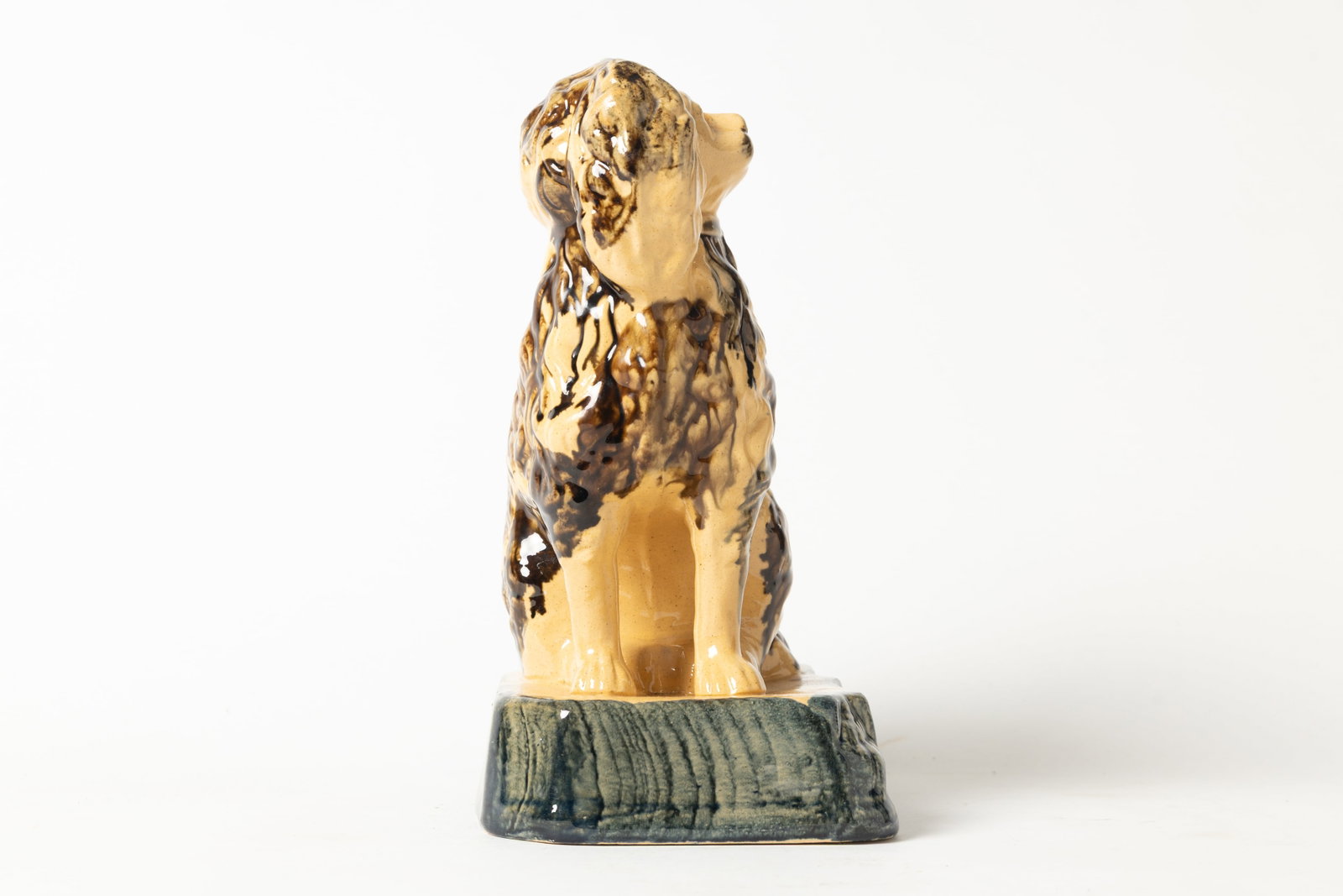 OHIO YELLOWWARE SEATED SPANIEL. - 4