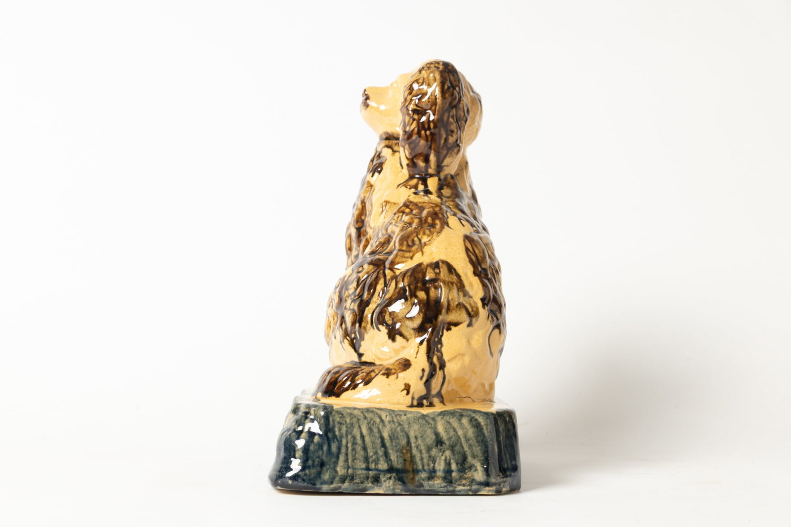 OHIO YELLOWWARE SEATED SPANIEL. - 6