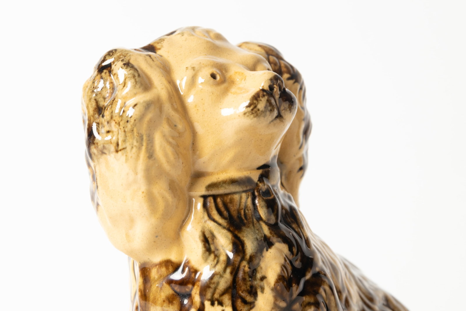 OHIO YELLOWWARE SEATED SPANIEL. - 7