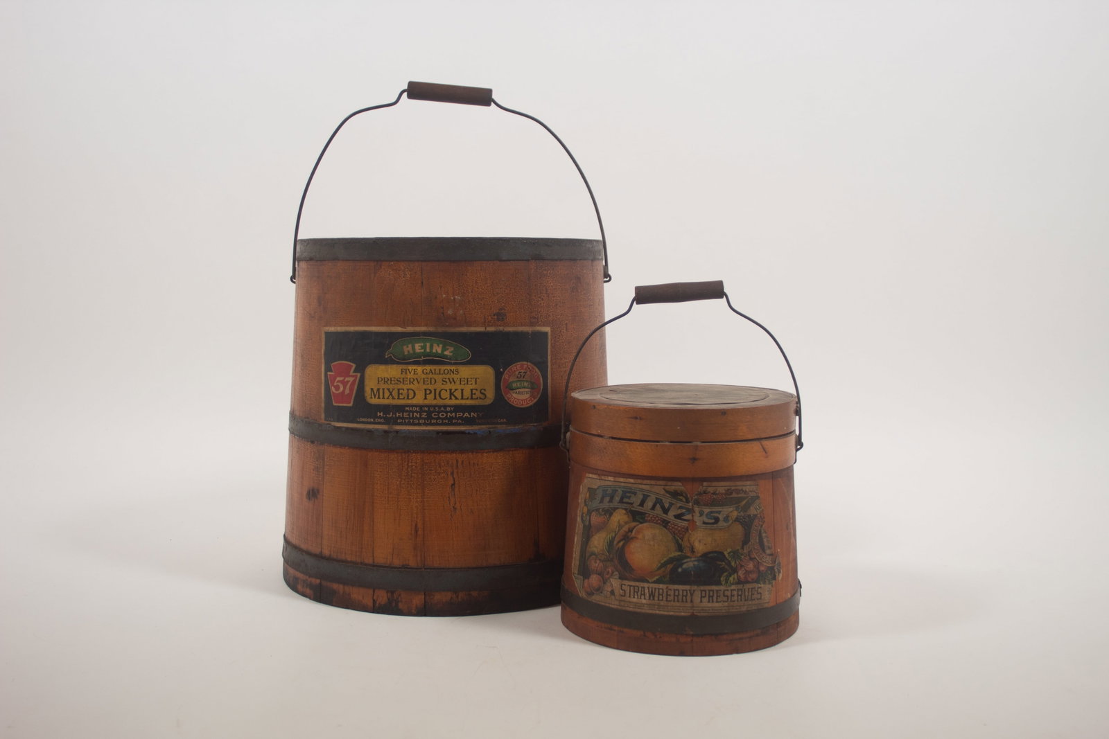 TWO H.J. HEINZ (PITTSBURGH, PENNSYLVANIA) ADVERTISING FIRKINS. (1 of 8)
