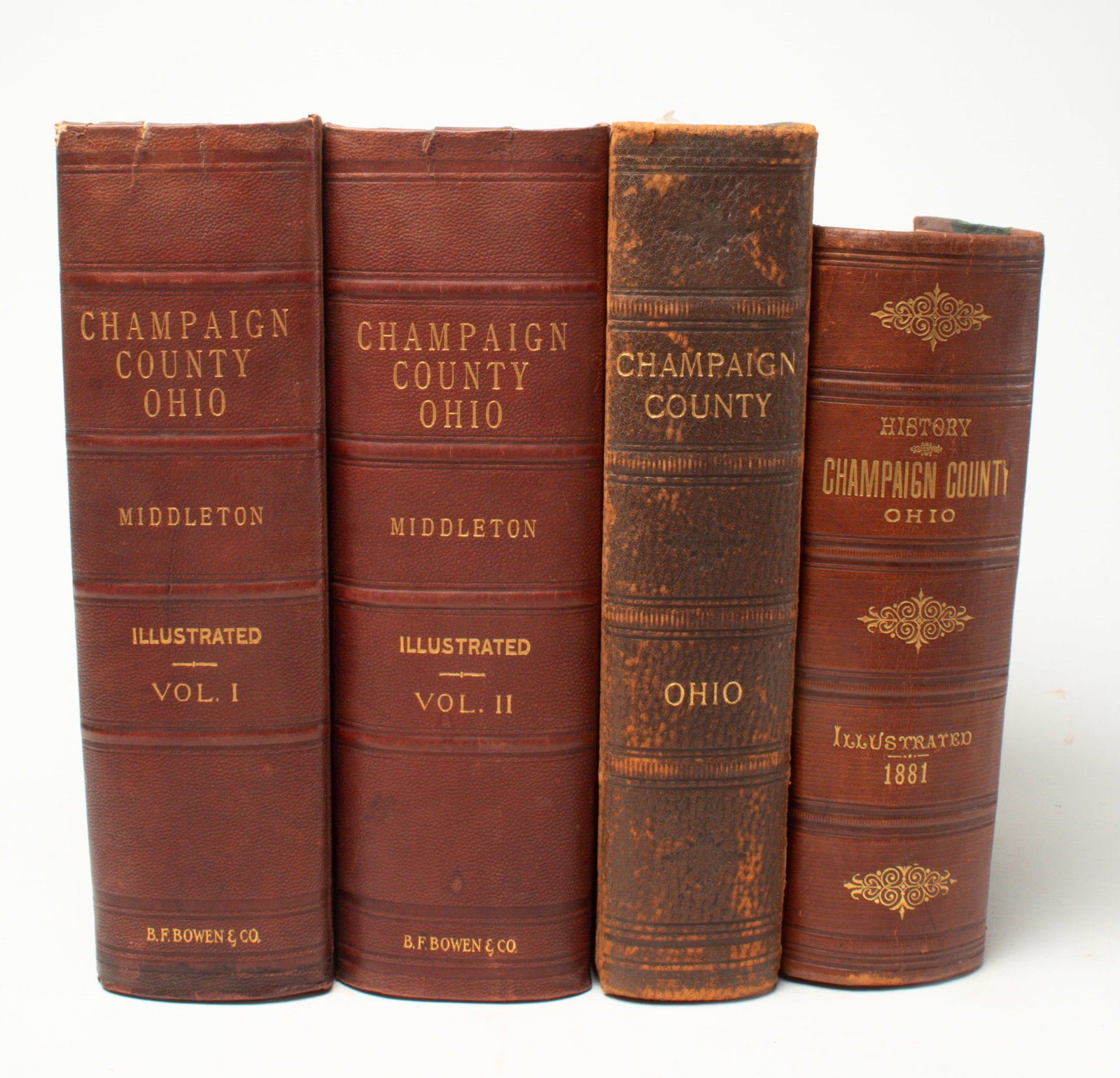 FOUR BOOKS OF CHAMPAIGN COUNTY, OHIO HISTORY. (1 of 4)