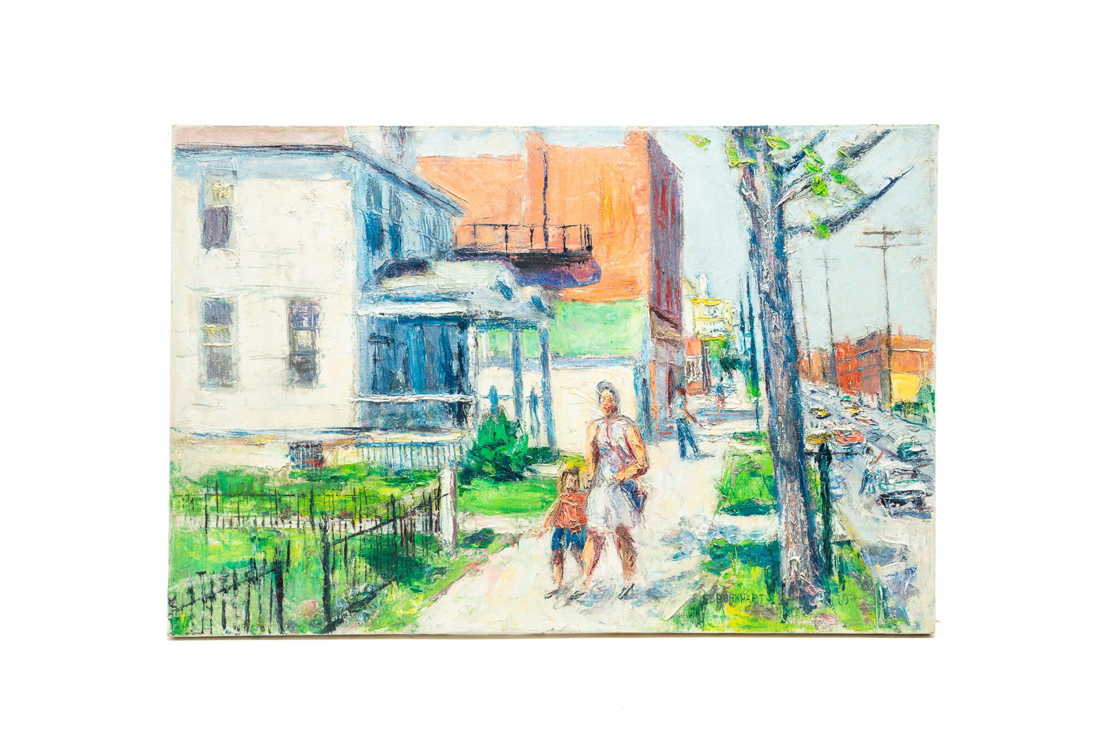 EMERSON BURKHART (OHIO, 1905 - 1969) "COLUMBUS, EAST SIDE" OIL ON CANVAS. (1 of 4)