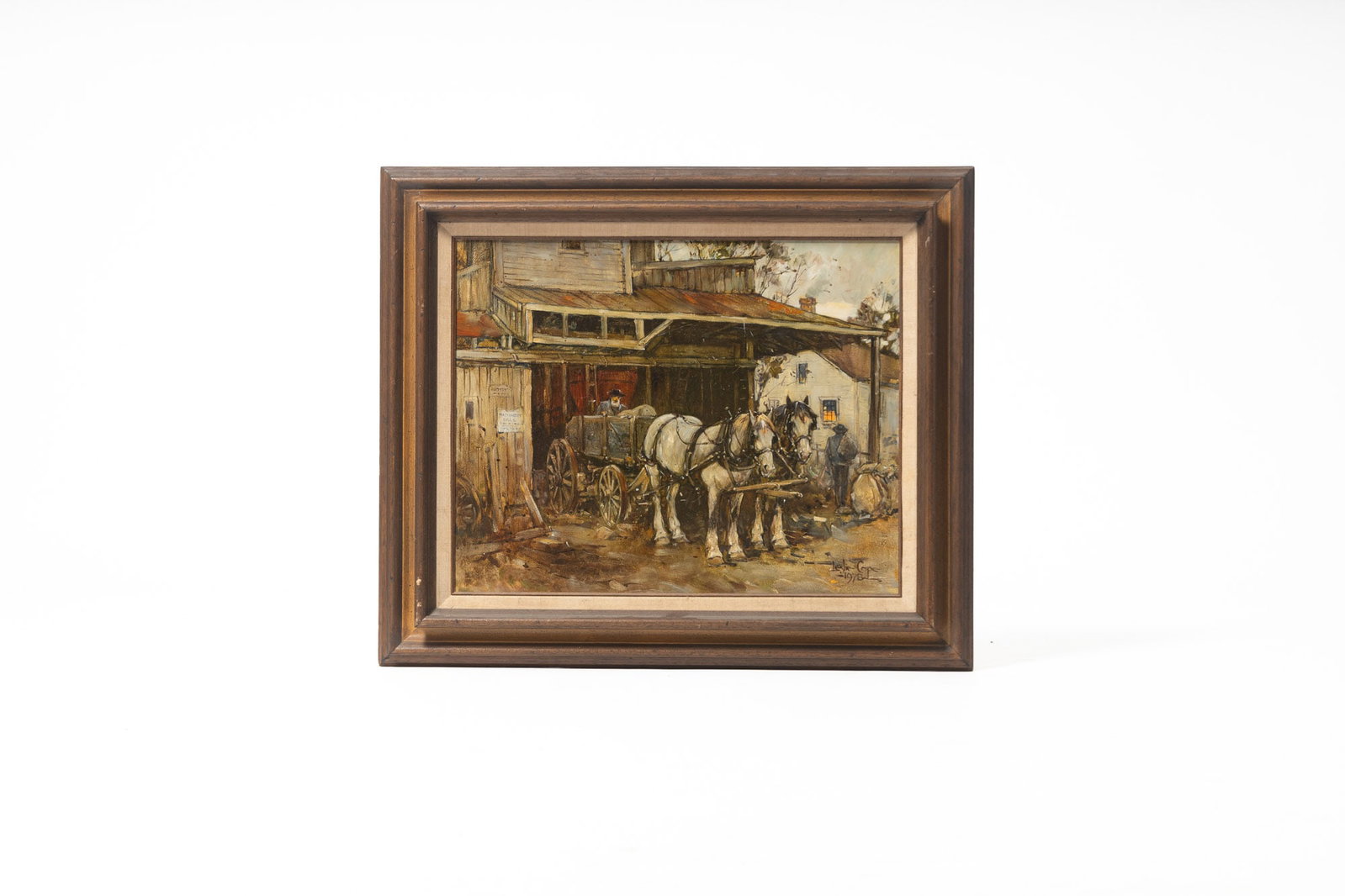 LESLIE COPE (OHIO, 1913 - 2002) "THE FLOUR MILL" OIL ON BOARD. (1 of 6)