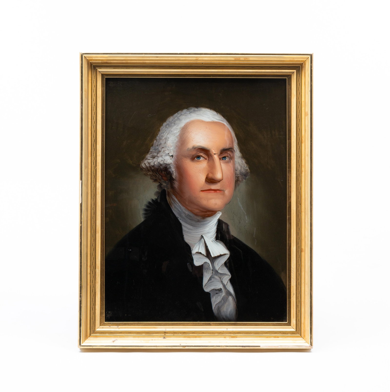 GEORGE WASHINGTON REVERSE PAINTED GLASS PORTRAIT ATTRIBUTED TO WILLIAM MATTHEW PRIOR (AMERICAN, (1 of 4)