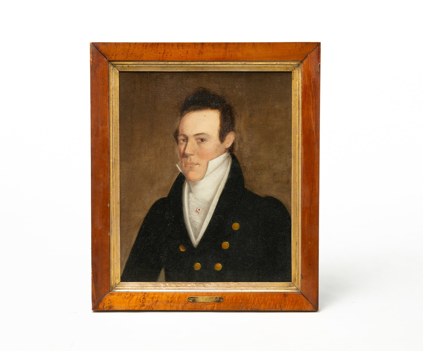 FOLK ART PORTRAIT OF JOHN DASHIELL ATTRIBUTED TO JOSHUA JOHNSON (MARYLAND, 1765-1826). (1 of 4)
