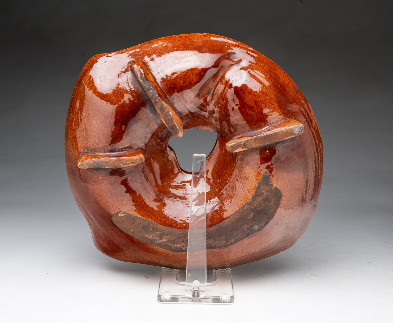 GLAZED REDWARE FISH MOLD. - 3
