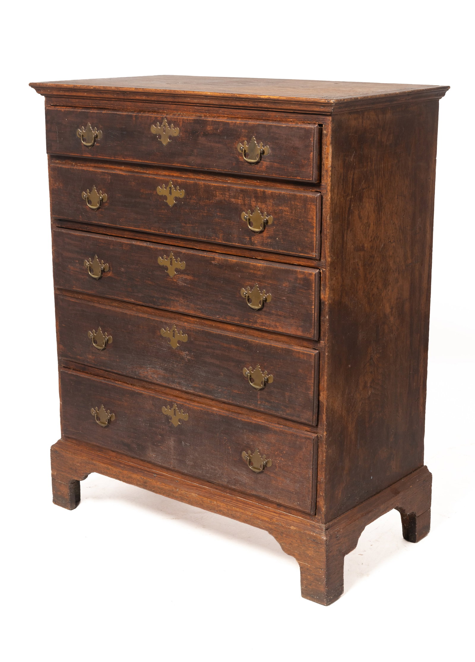 NEW ENGLAND CHIPPENDALE CHEST OF DRAWERS. (1 of 6)