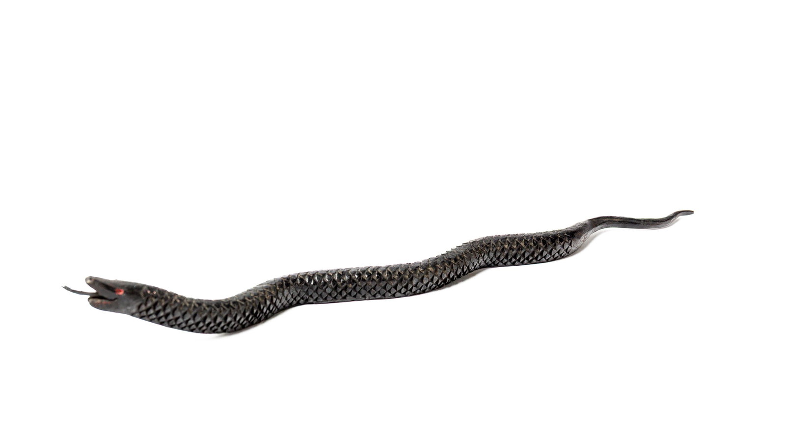 PAINTED FORGED IRON SNAKE. (1 of 4)