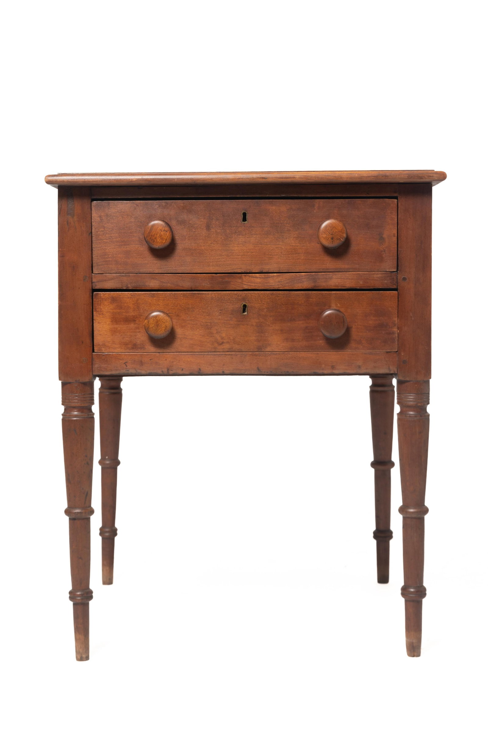 SHERATON CHERRY TWO DRAWER STAND. (1 of 4)