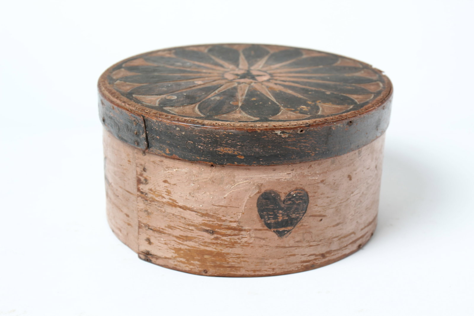 FINE CARVED AND PAINT-DECORATED BENTWOOD PANTRY BOX WITH STARS. (1 of 5)