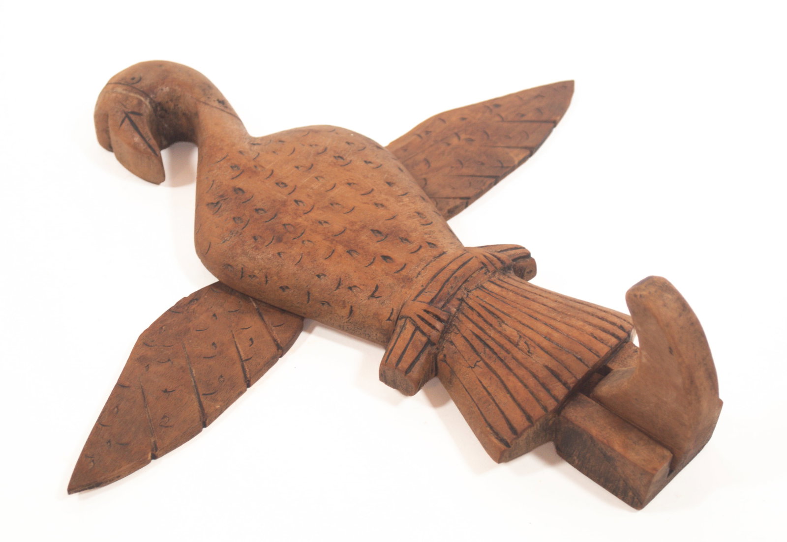 FOLKSY CARVED EAGLE WALL HOOK. - 4