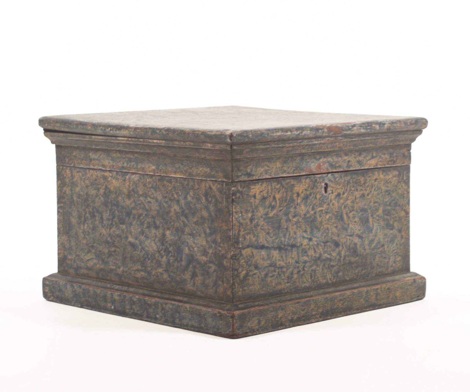 UNUSUAL PAINT-DECORATED DOCUMENT BOX. - 4