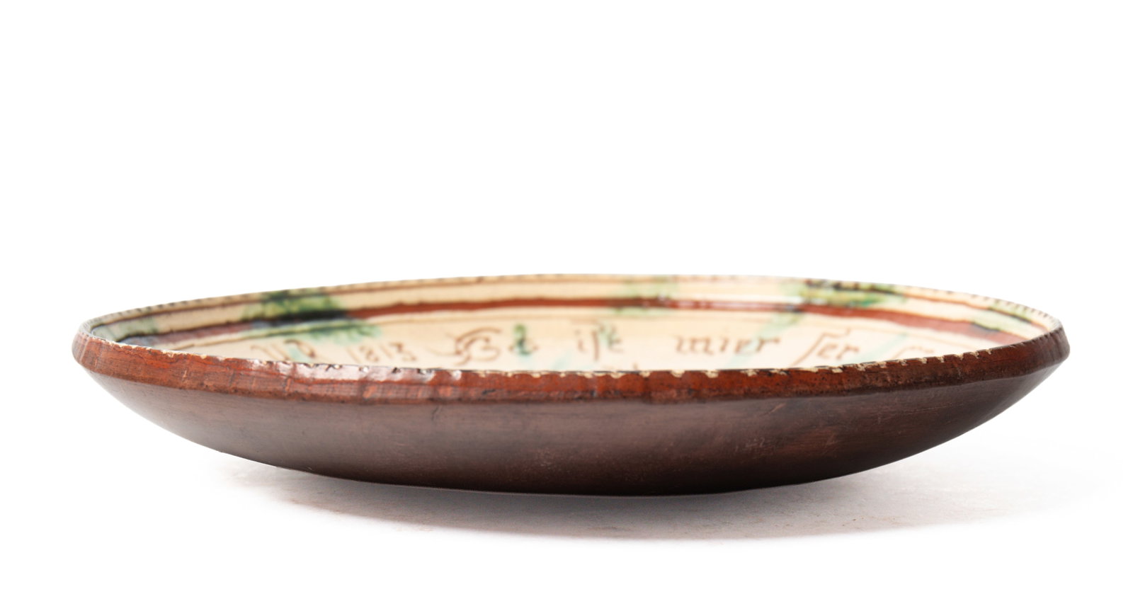 THREE TURTLE CREEK REDWARE PLATES. - 2