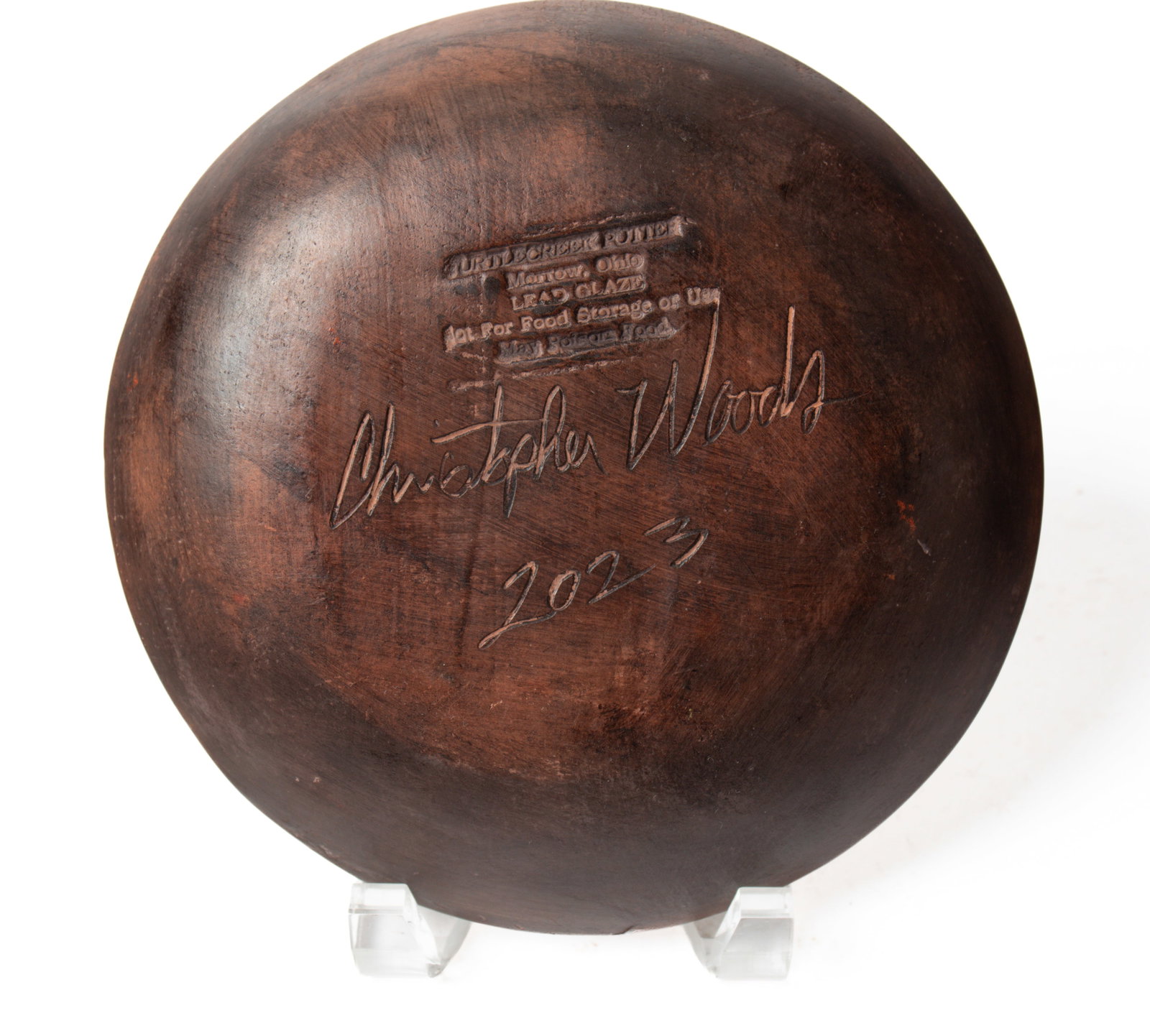 THREE TURTLE CREEK REDWARE PLATES. - 7