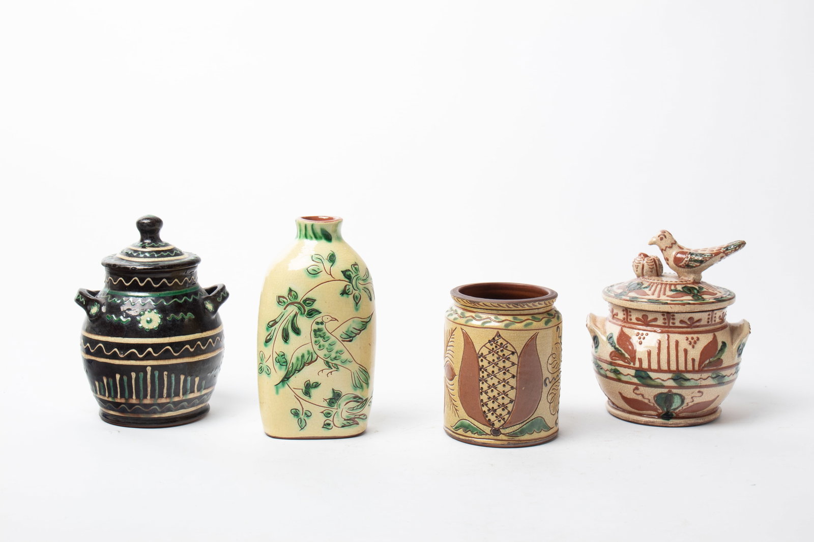FOUR TURTLE CREEK REDWARE ITEMS. - 2