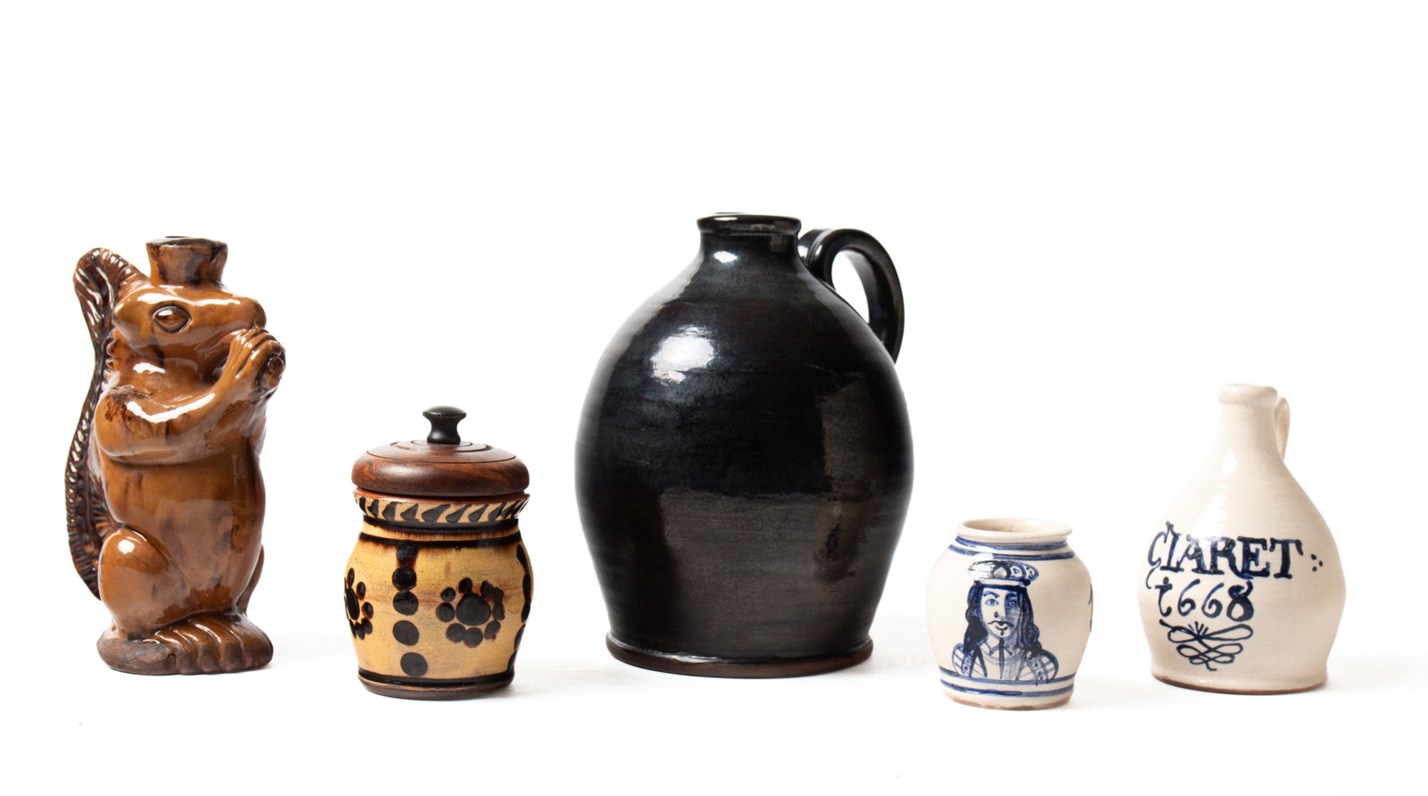 FIVE TURTLE CREEK REDWARE ITEMS. - 2
