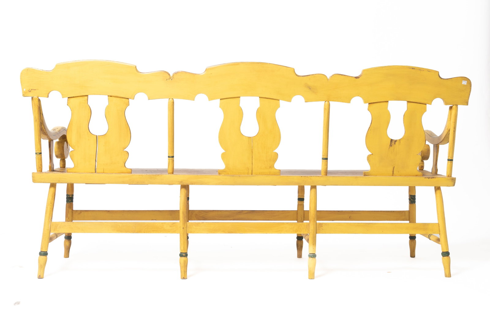 PAINT-DECORATED SETTLE BENCH. - 3