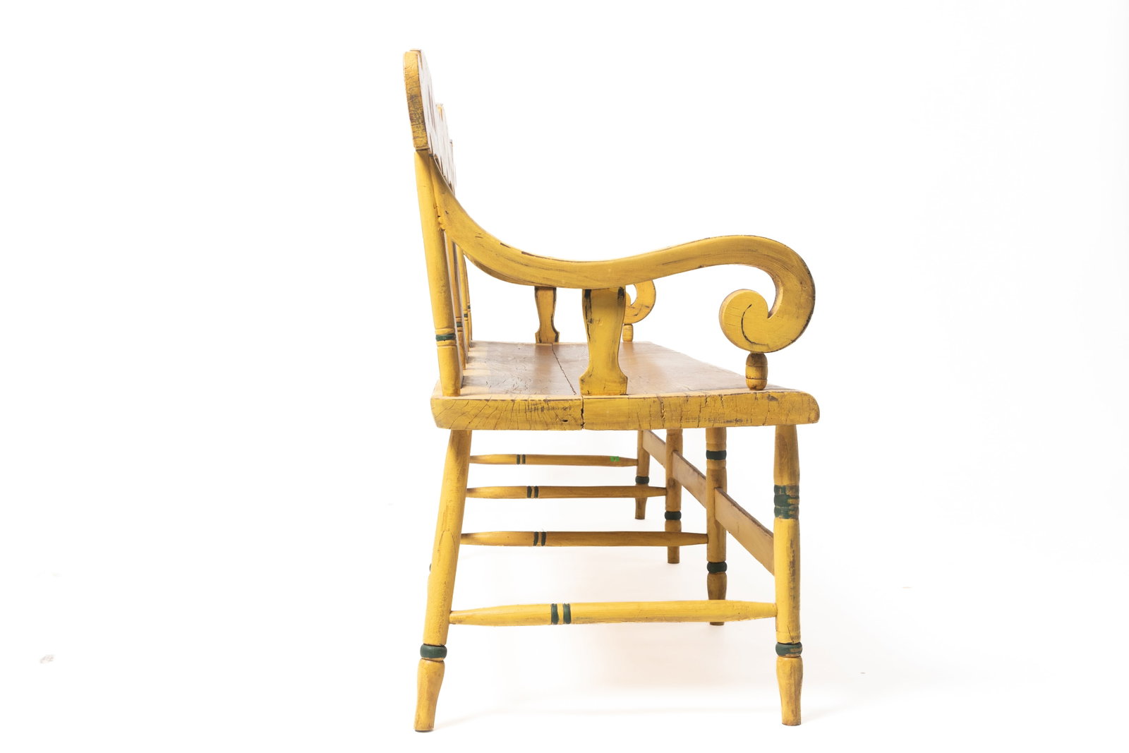 PAINT-DECORATED SETTLE BENCH. - 4