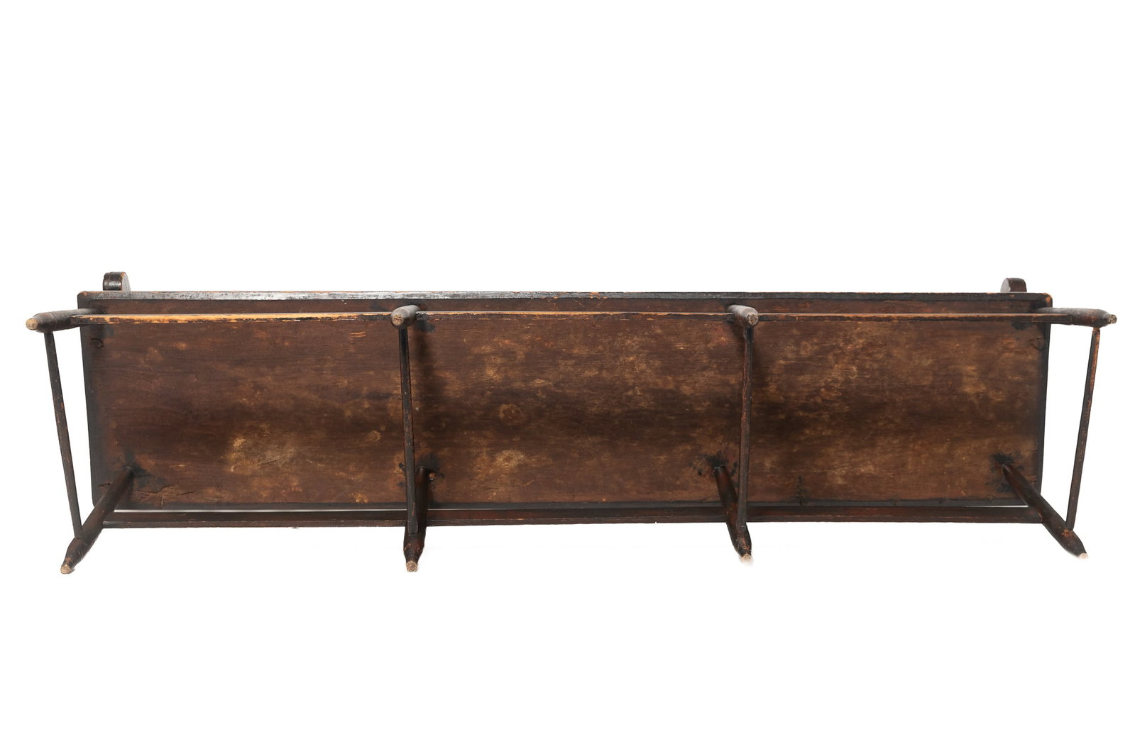 PAINT-DECORATED ARROW BACK SETTLE BENCH. - 5