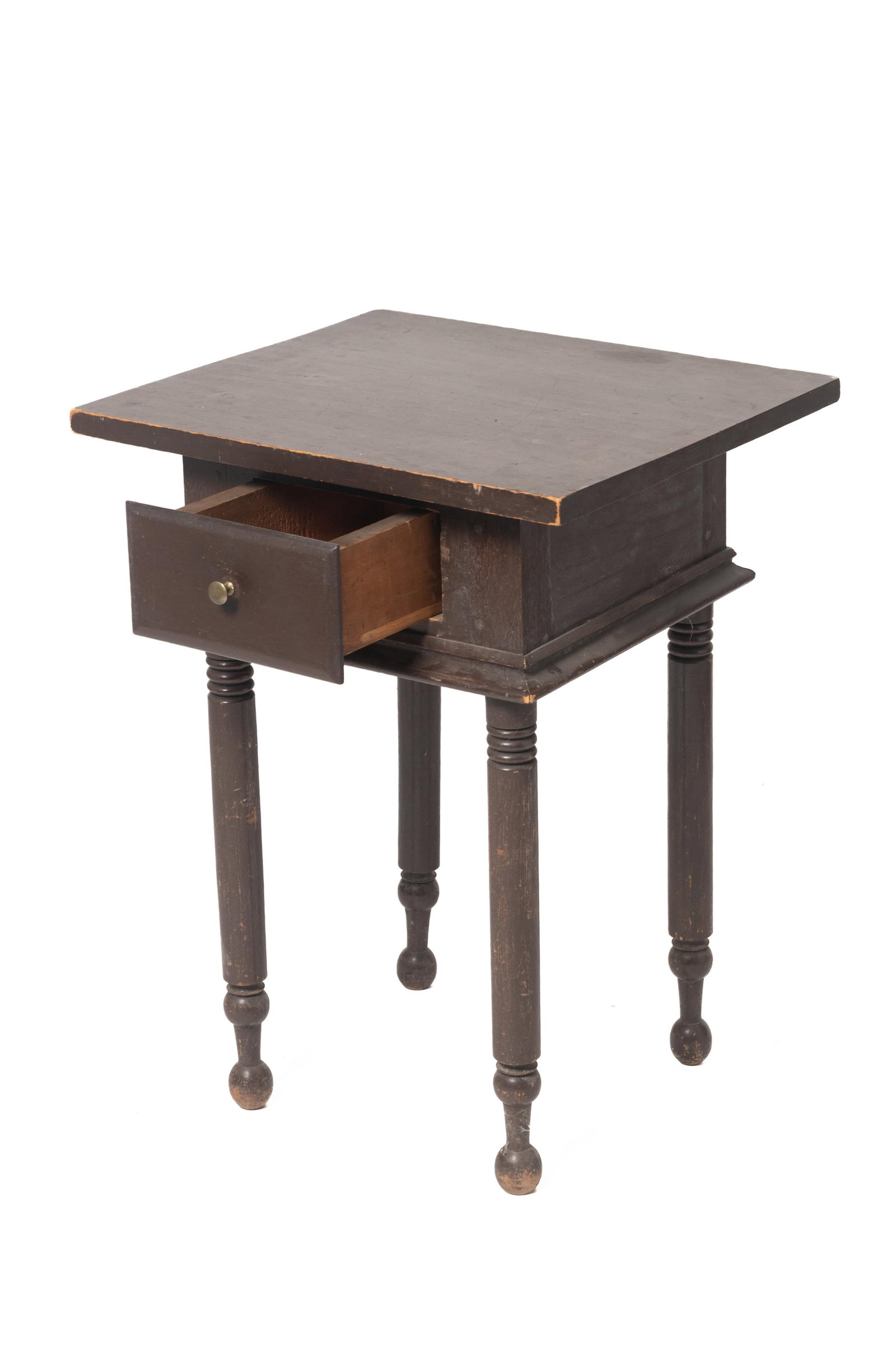 SHERATON ONE DRAWER STAND IN ORIGINAL PAINT. (1 of 4)