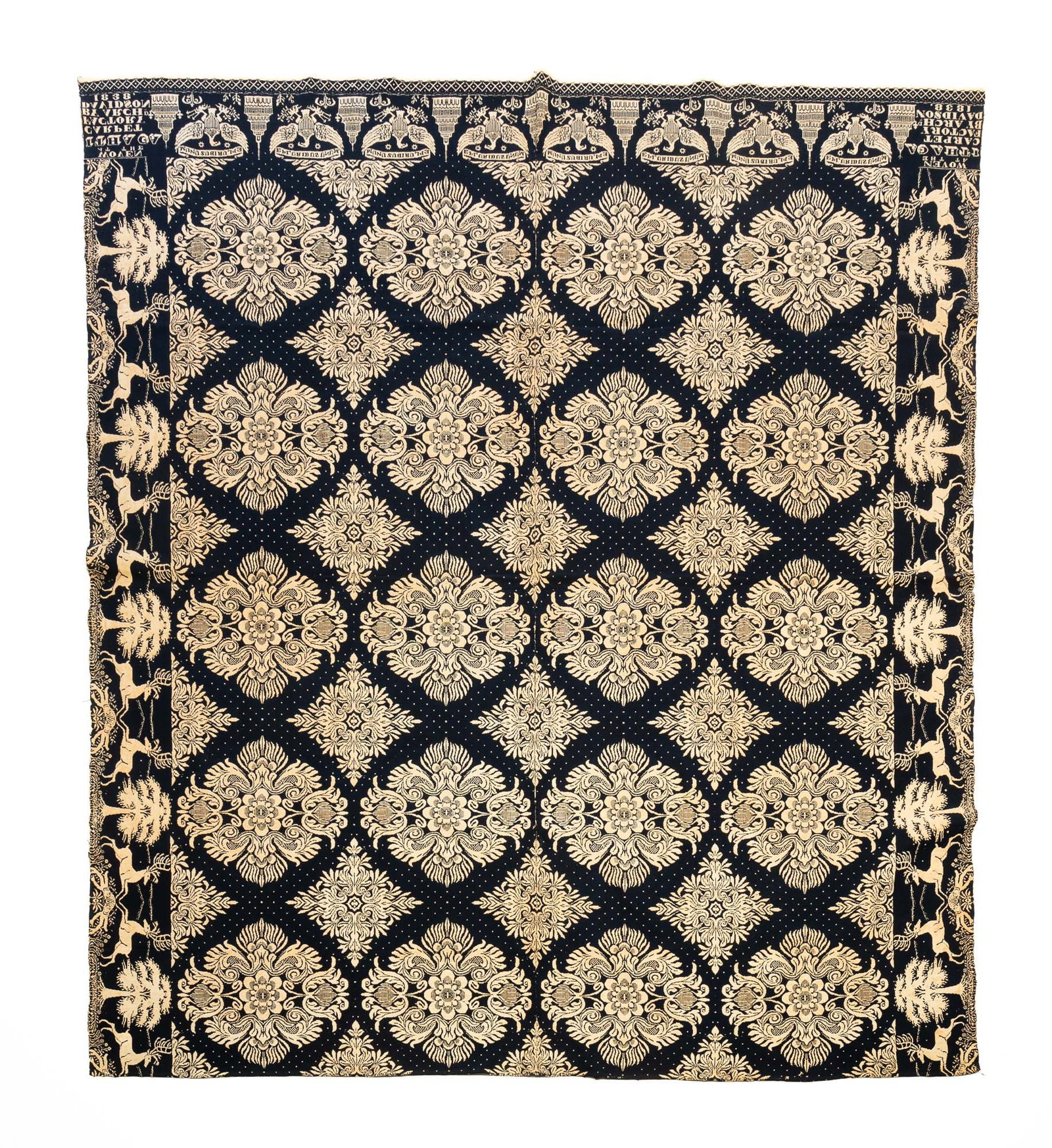 NEW YORK JACQUARD COVERLET BY ARCHBOLD DAVIDSON. (1 of 5)