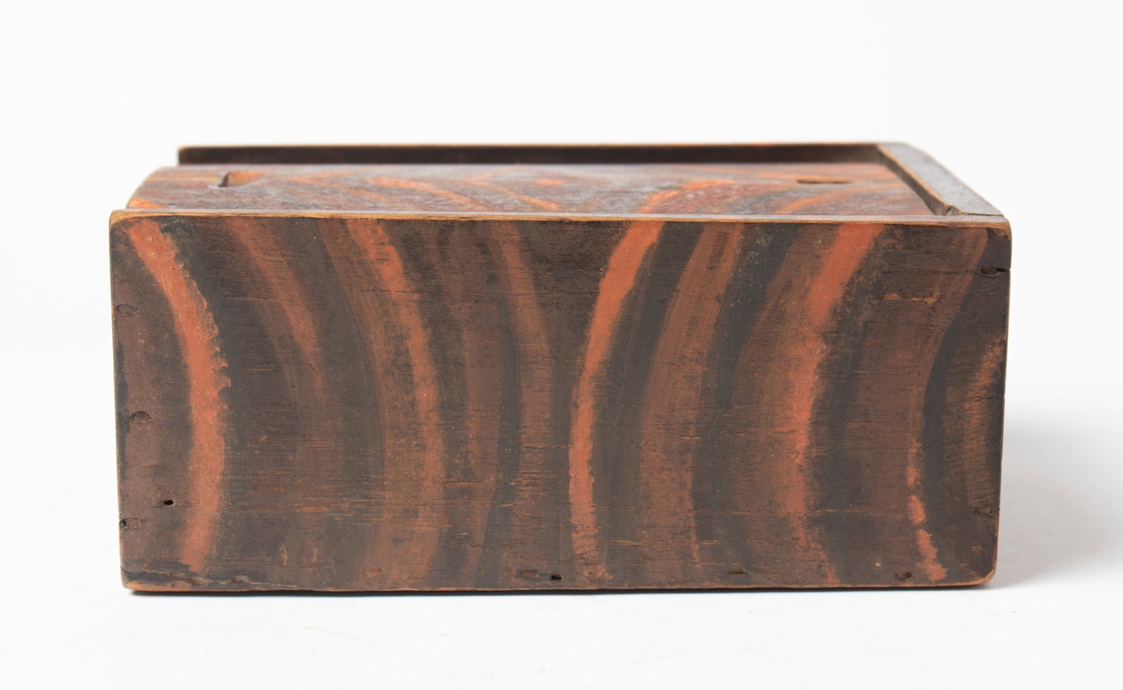 TWO PAINT-DECORATED SLIDE LID BOXES. - 11