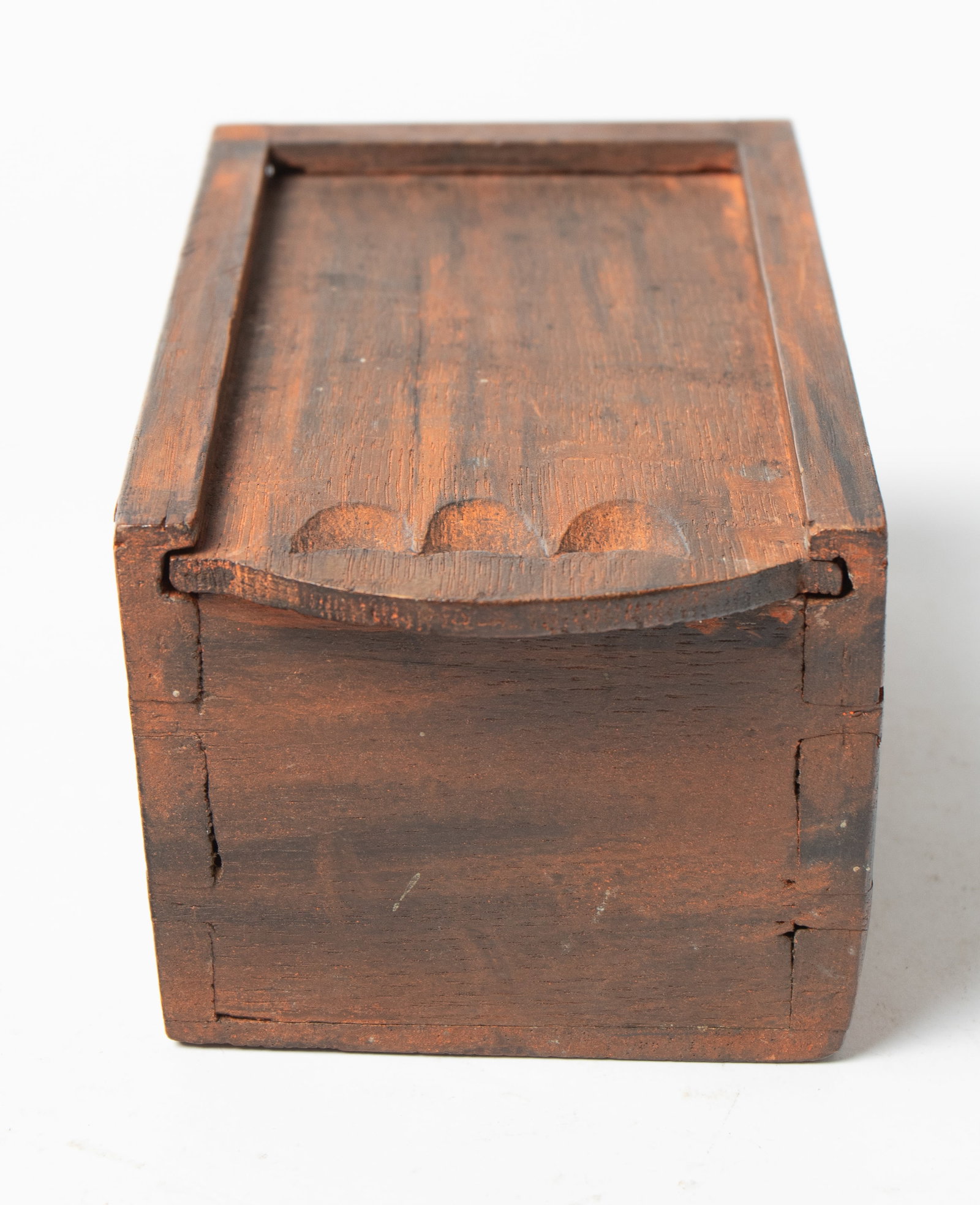 TWO PAINT-DECORATED SLIDE LID BOXES. - 6