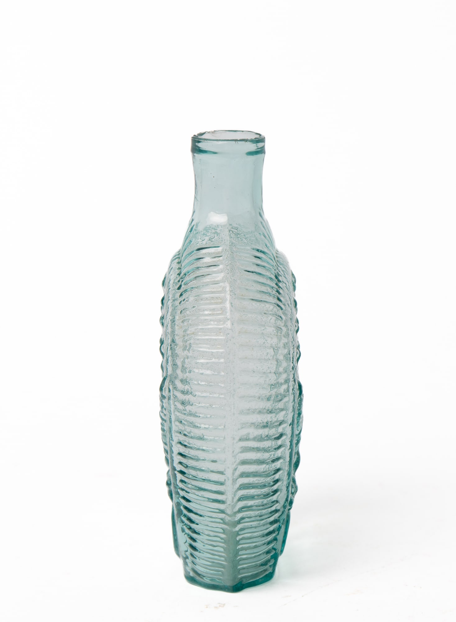DOUBLE EAGLE AQUA GLASS BLOWN FLASK. - 3
