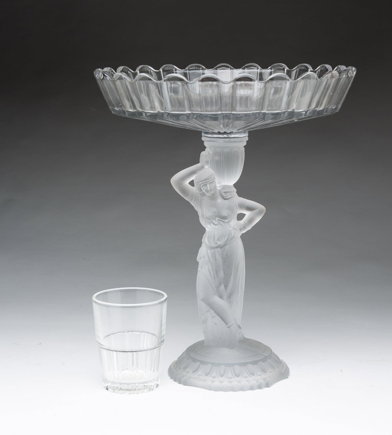 BAKEWELL, PEARS (PITTSBURGH, PENNSYLVANIA) "REBECCA AT THE WELL" GLASS COMPOTE AND WORLD COLUMBIAN (1 of 5)