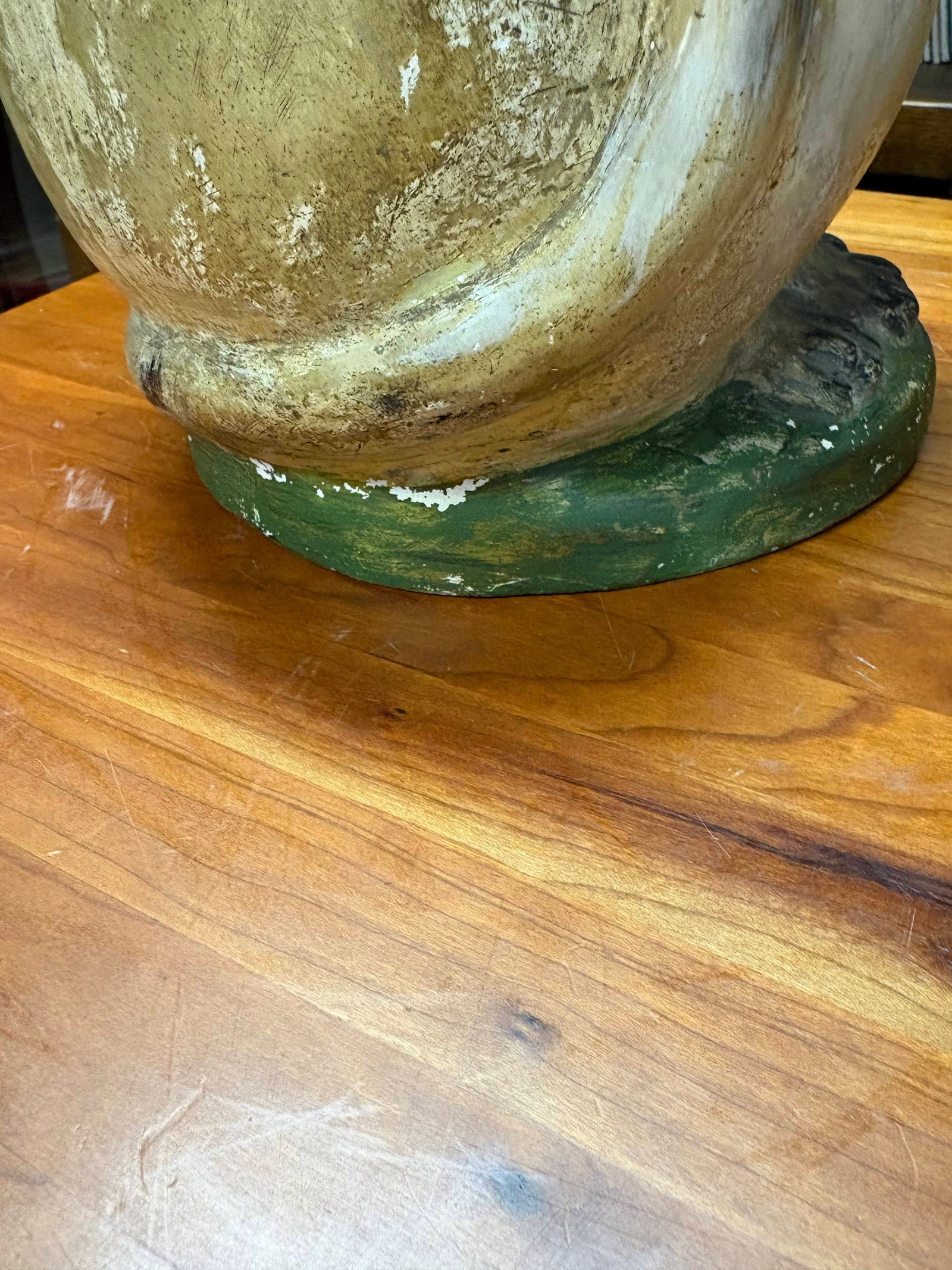 LARGE SEATED CHALKWARE CAT. - 11