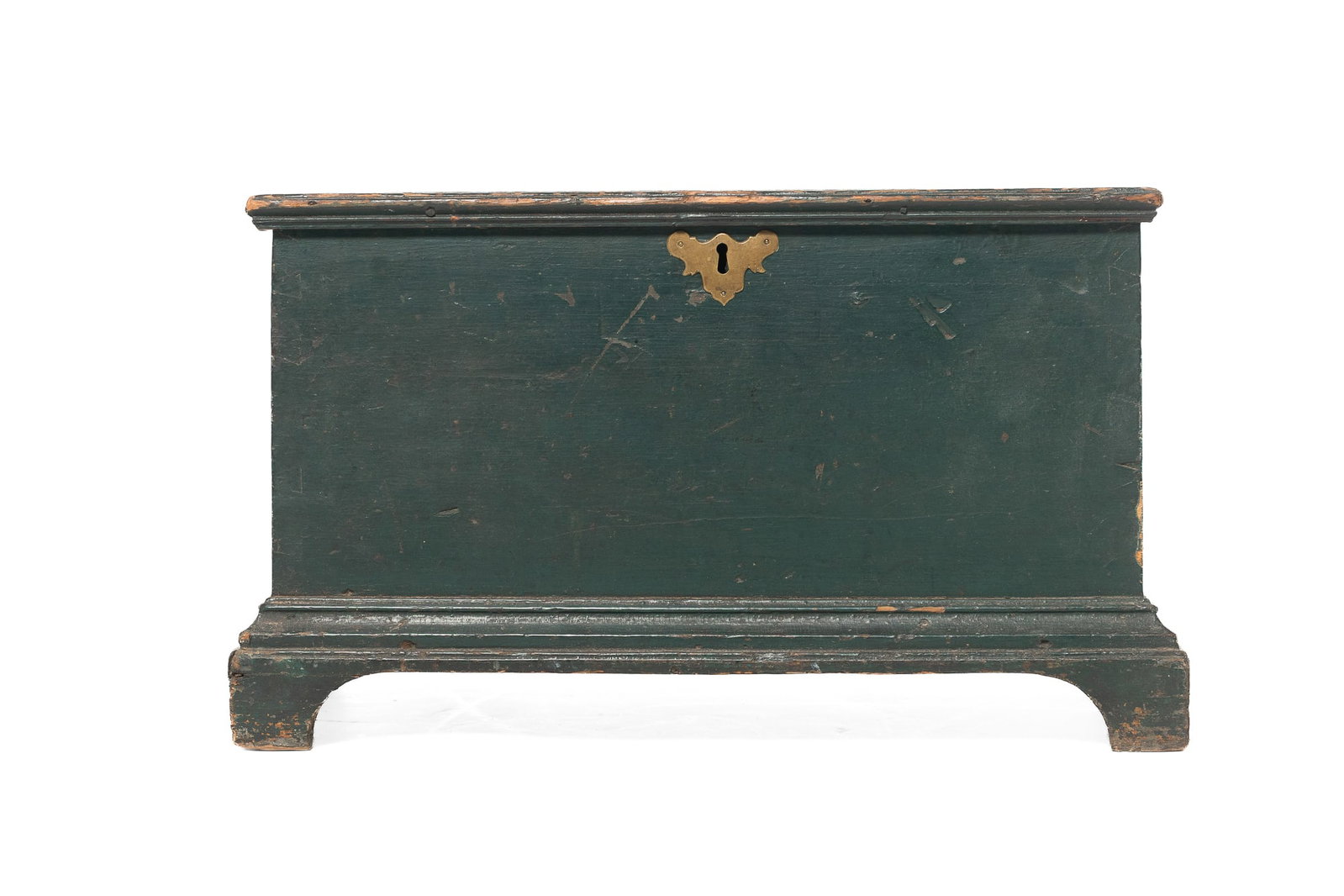 DIMINUTIVE GREEN-PAINTED BLANKET CHEST. (1 of 10)