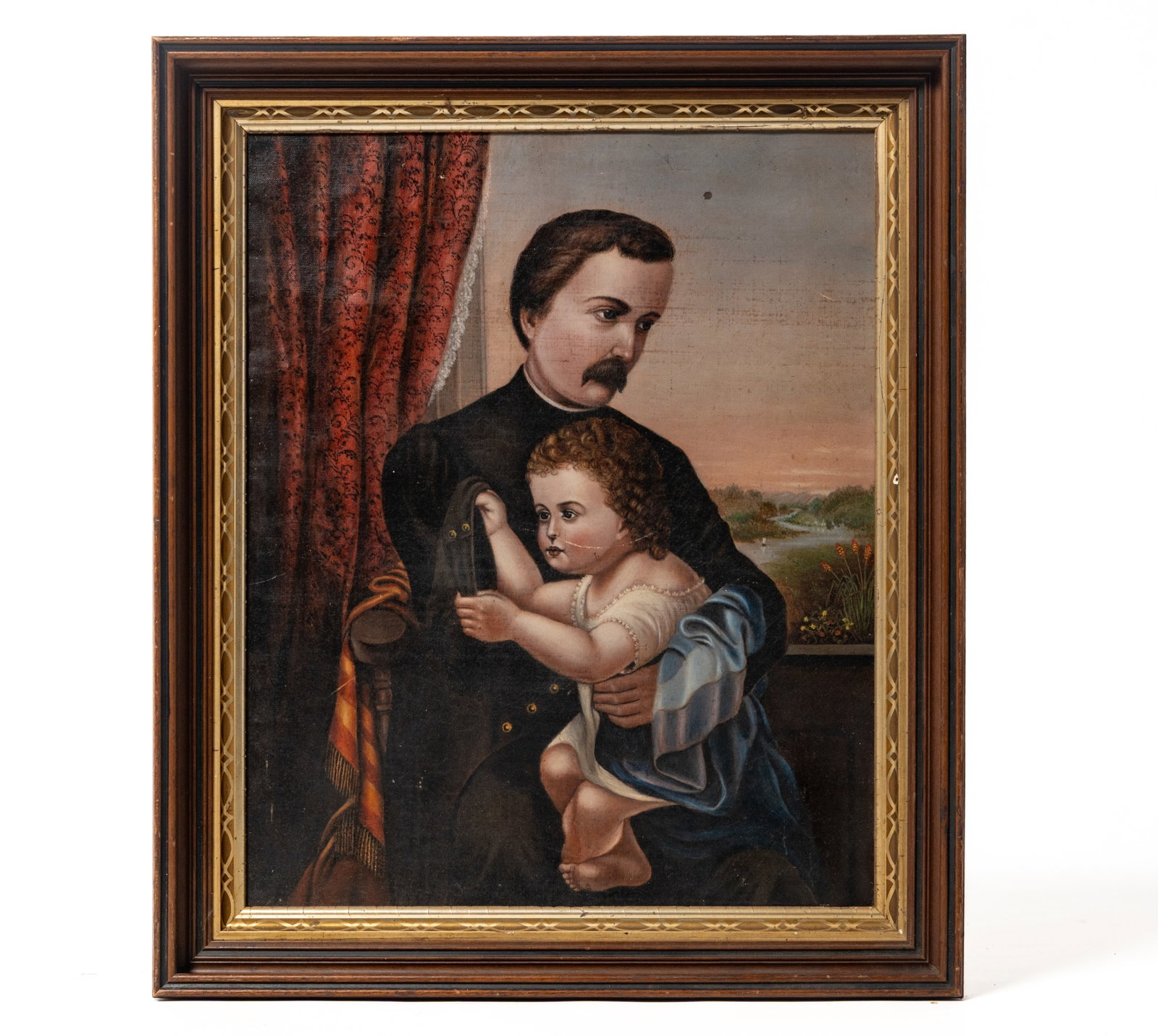 AFTER ADELAIDE R. SAWYER (1831-1916) "THE EMPTY SLEEVE" OIL ON CANVAS. (1 of 3)