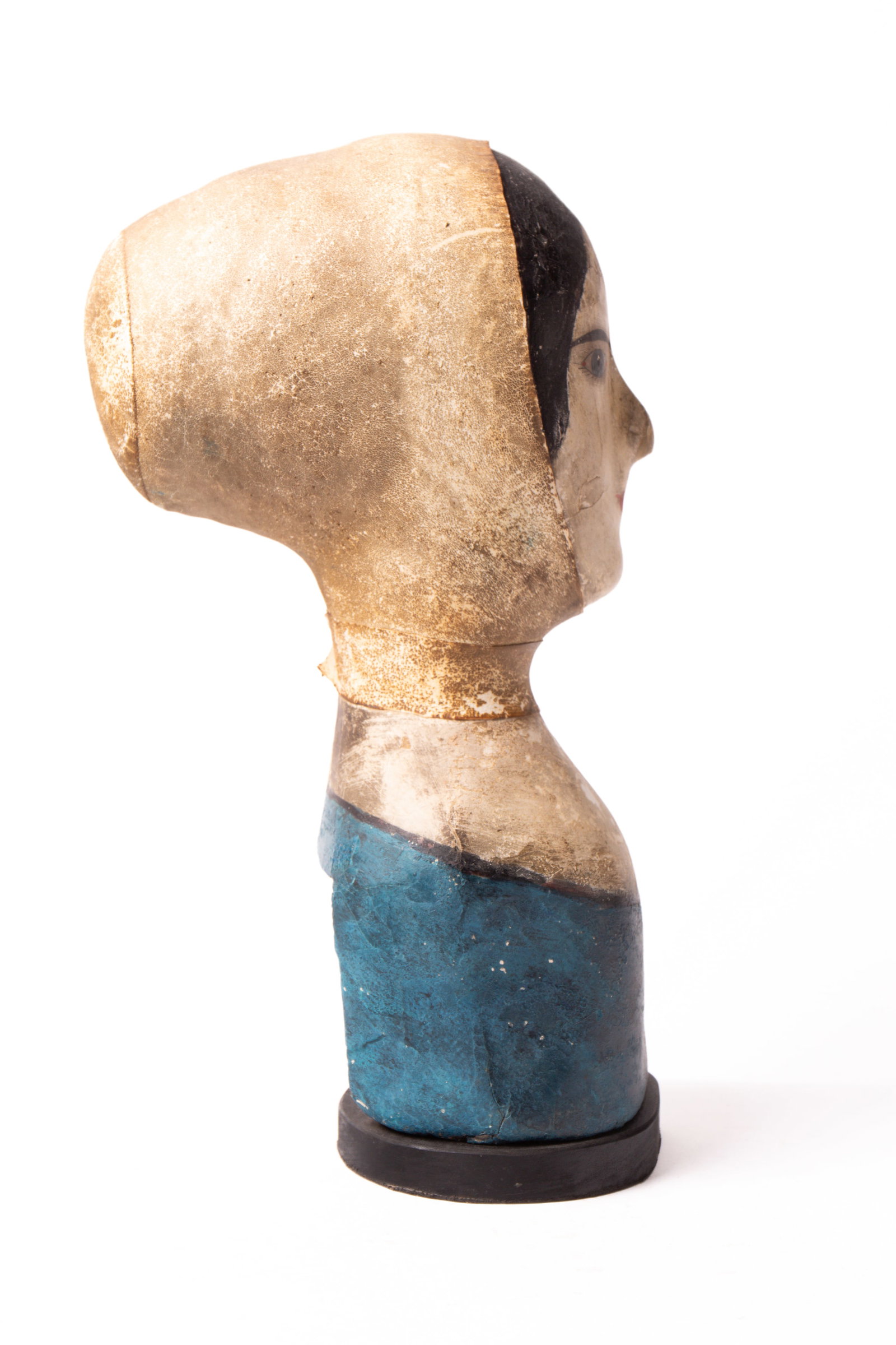 MILLINER'S HEAD WITH LEATHER CAP. - 2