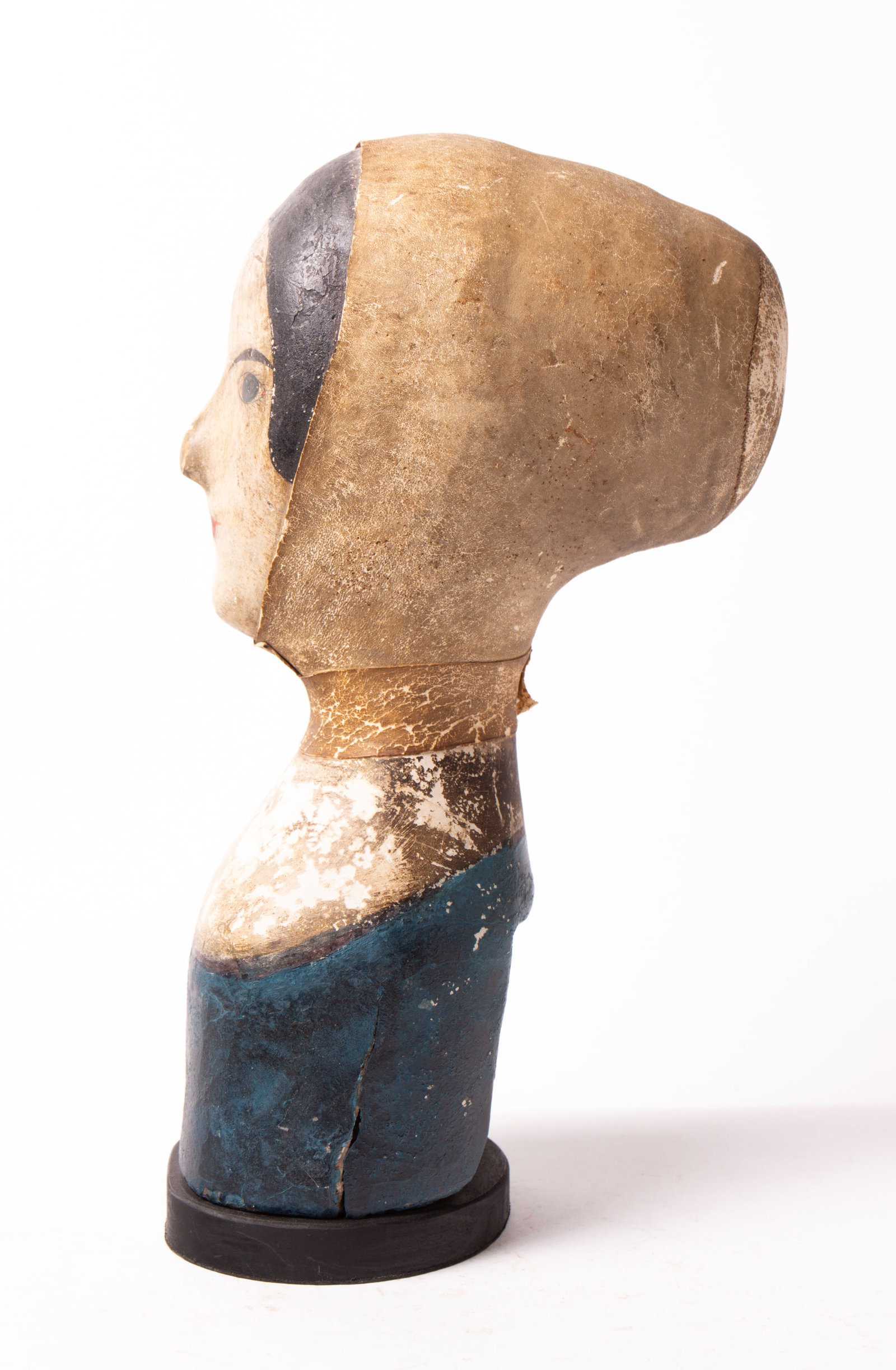 MILLINER'S HEAD WITH LEATHER CAP. - 4