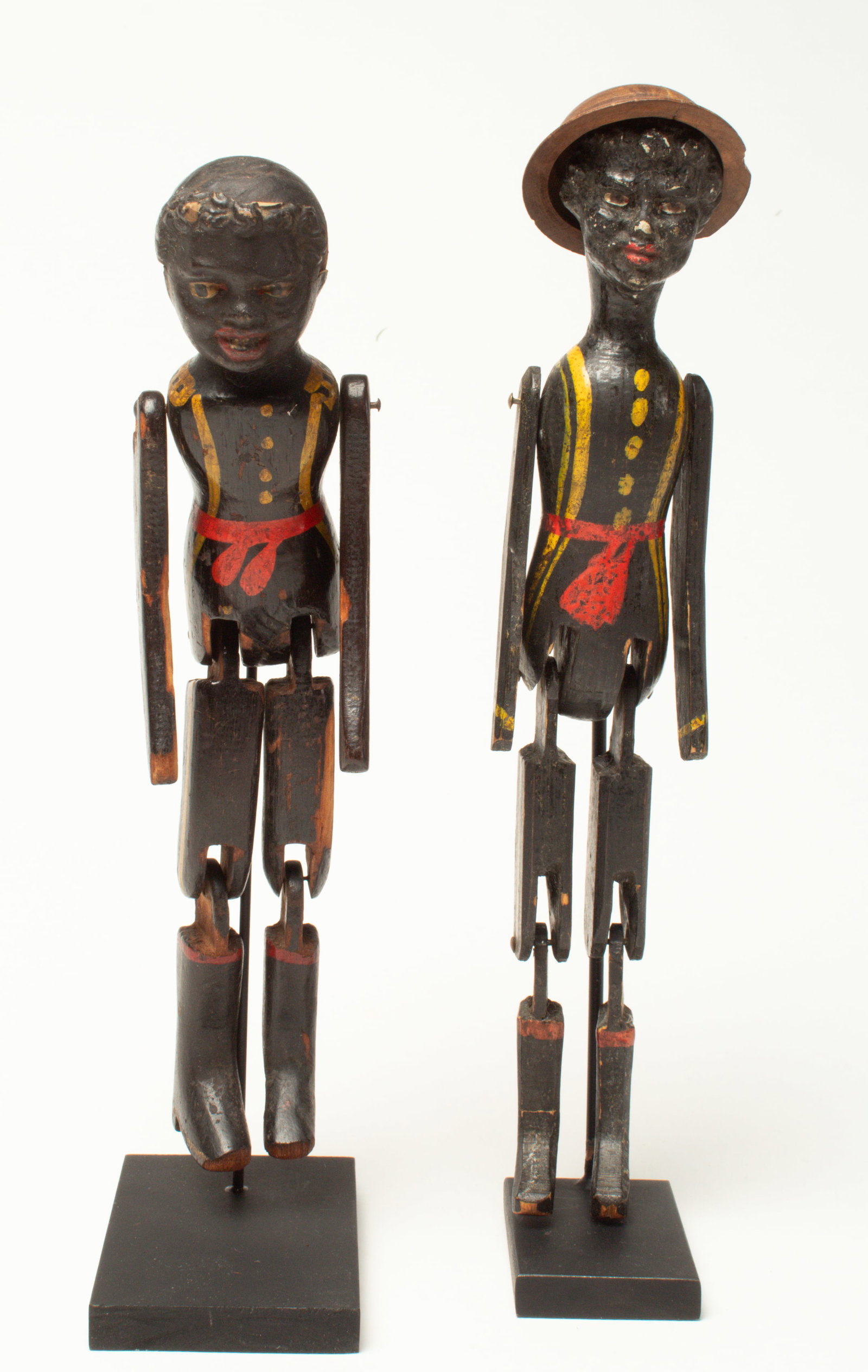 PAIR OF FOLK ART BLACK AMERICANA DANCING FIGURES. (1 of 3)