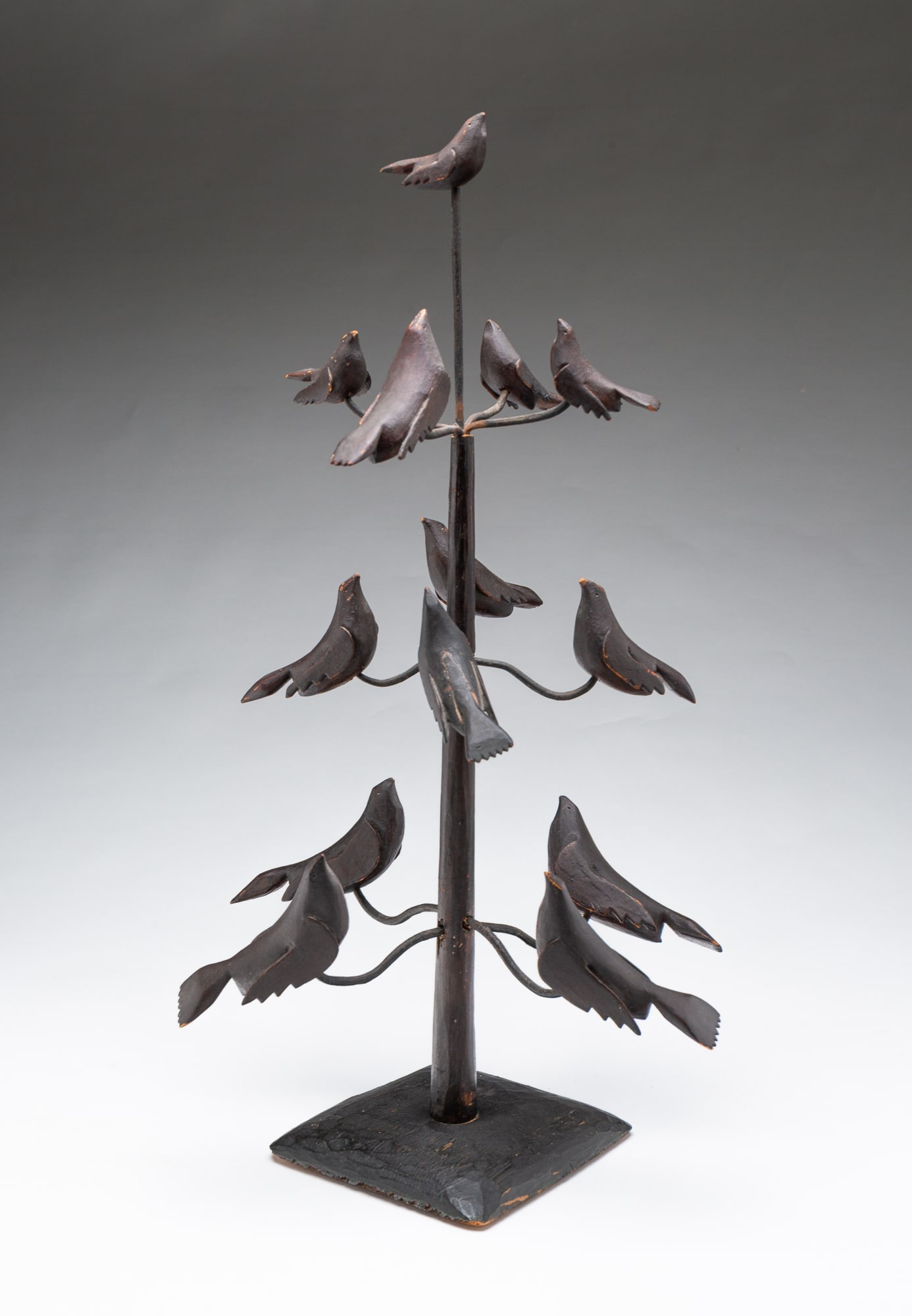 SCARCE AND IMPORTANT PENNSYLVANIA FOLK ART BIRD TREE. (1 of 6)