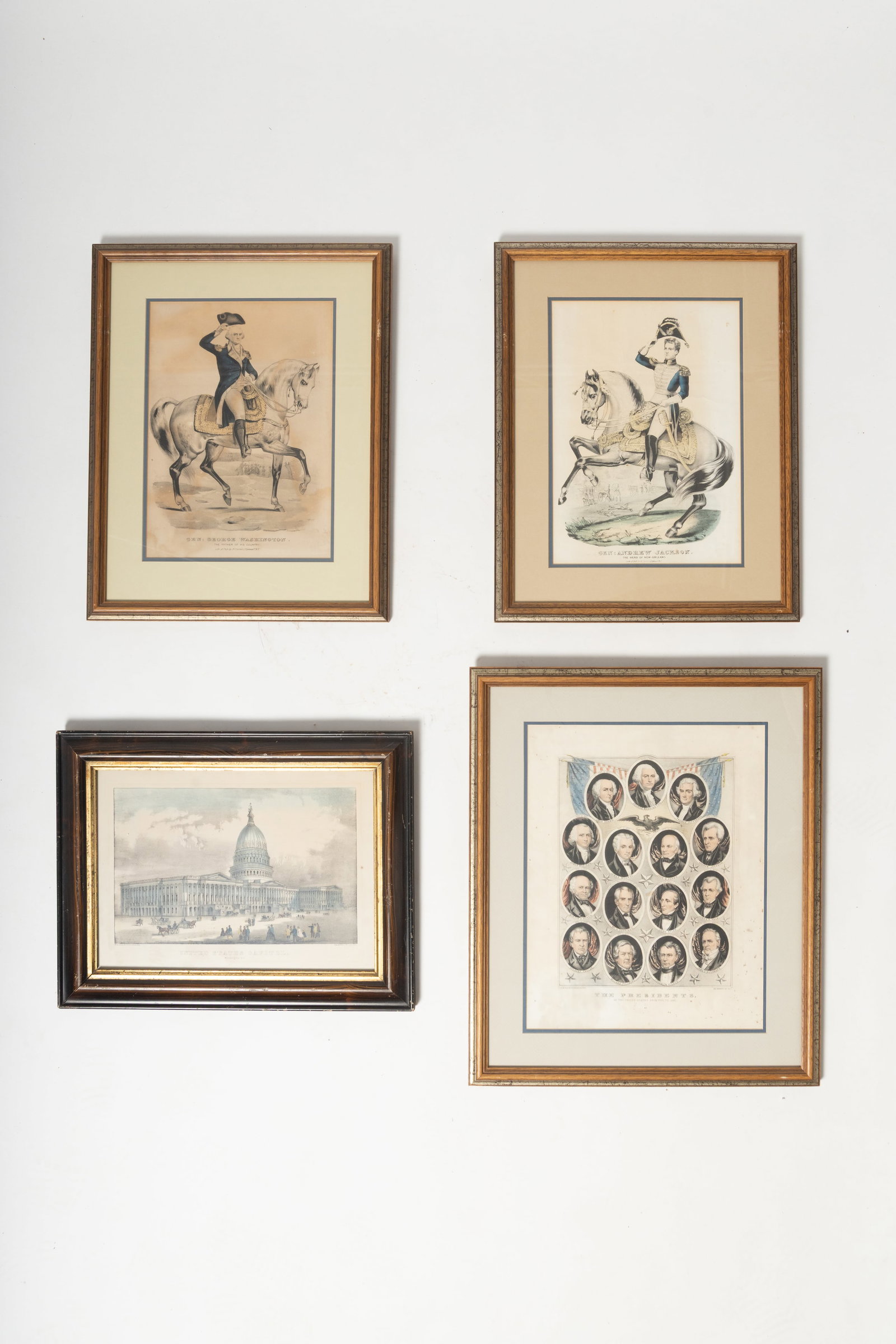 FOUR COLORED LITHOGRAPHS: TWO N. CURRIER AND TWO CURRIER AND IVES. (1 of 10)
