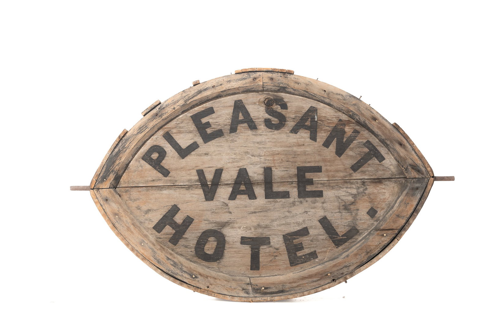 PENNSYLVANIA NATIONAL ROAD "PLEASANT VALE HOTEL" DOUBLE-SIDED TAVERN SIGN. (1 of 5)