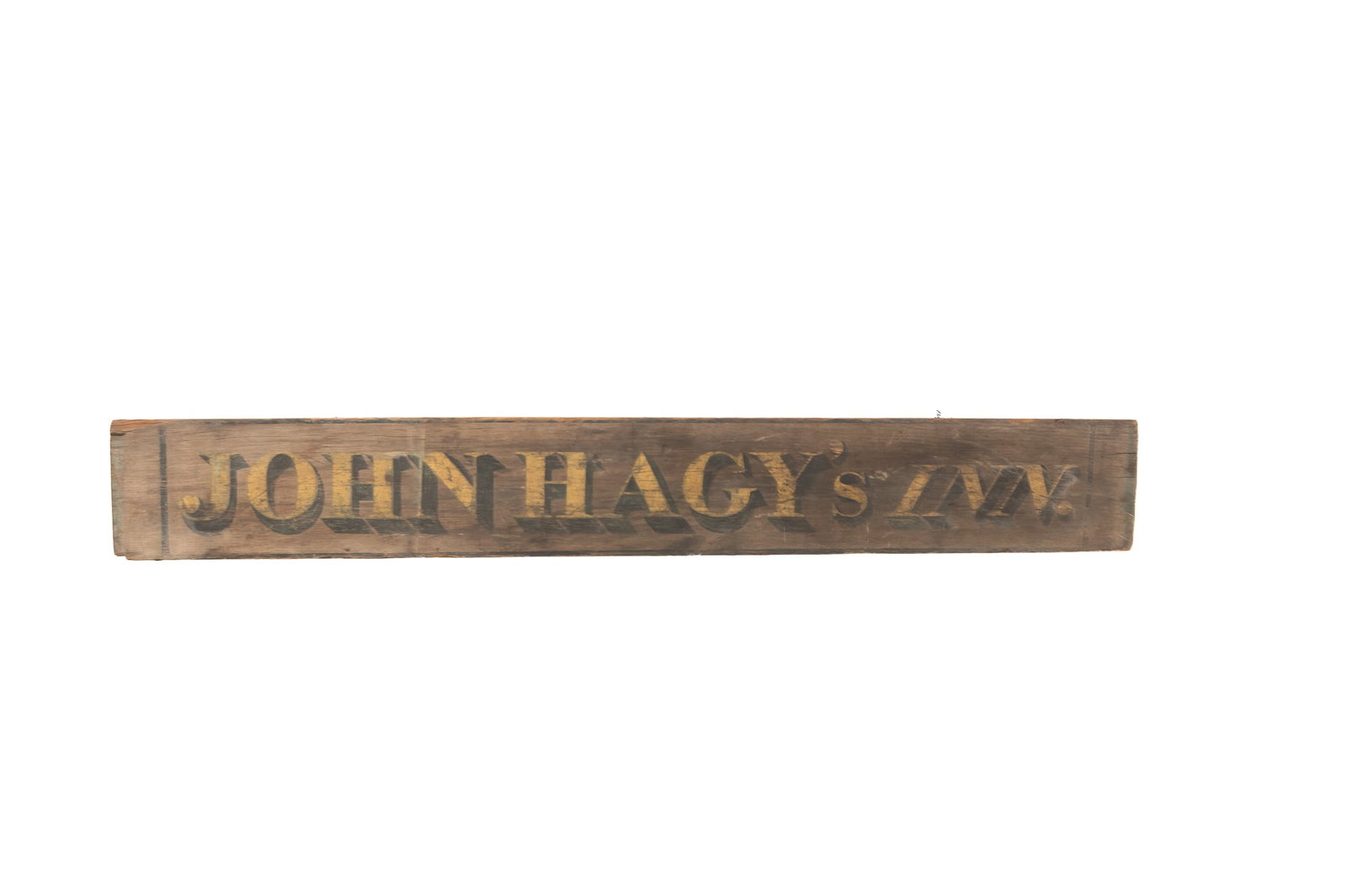 TWO-SIDED "JOHN HAGY'S INN" TRADE SIGN. (1 of 4)