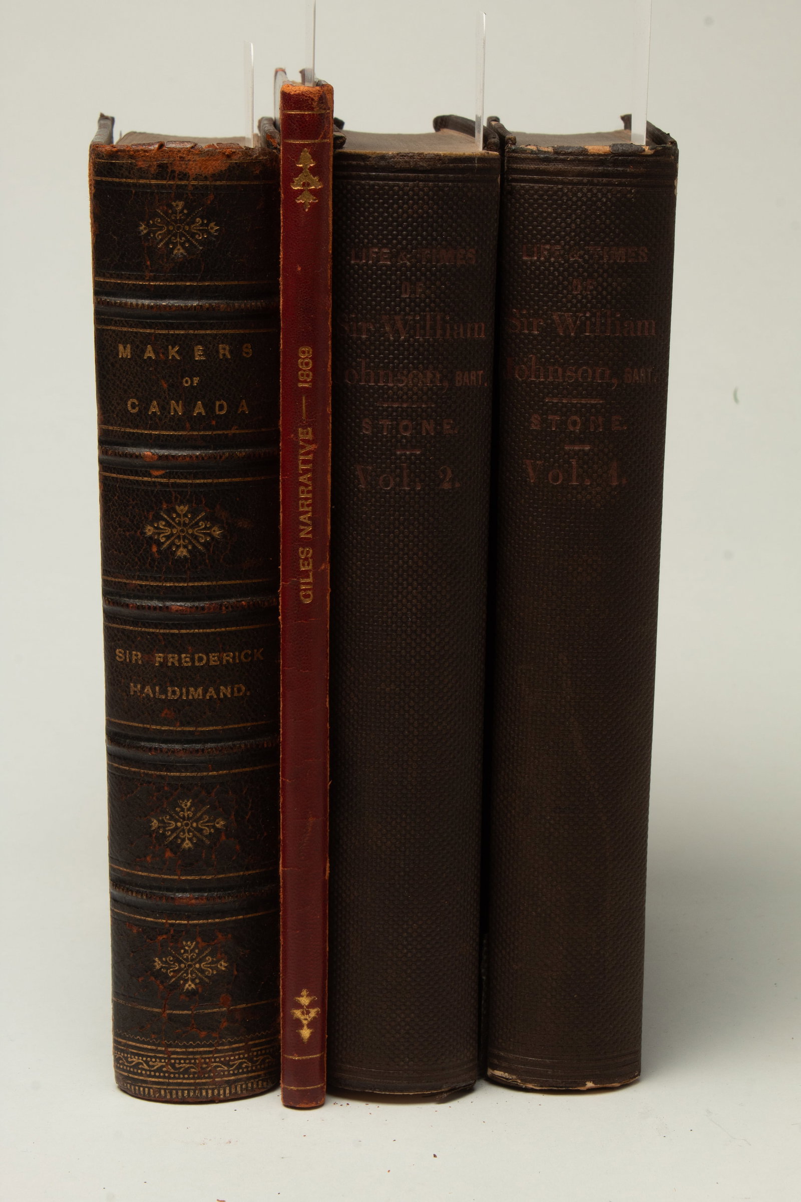 FOUR VOLUMES OF NORTH AMERICAN HISTORY.: FOUR VOLUMES OF NORTH AMERICAN HISTORY. American, 19th and early 20th Centuries. "THE LIFE AND TIMES OF SIR WILLIAM JOHNSON, BART." in two volumes by William L. Stone, Esq., J. Munsall, Albany, New