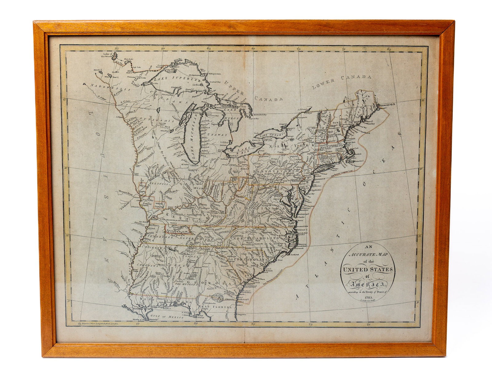 AN ACCURATE MAP OF THE UNITED STATES OF AMERICA, ACCORDING TO THE TREATY 1783. (1 of 5)