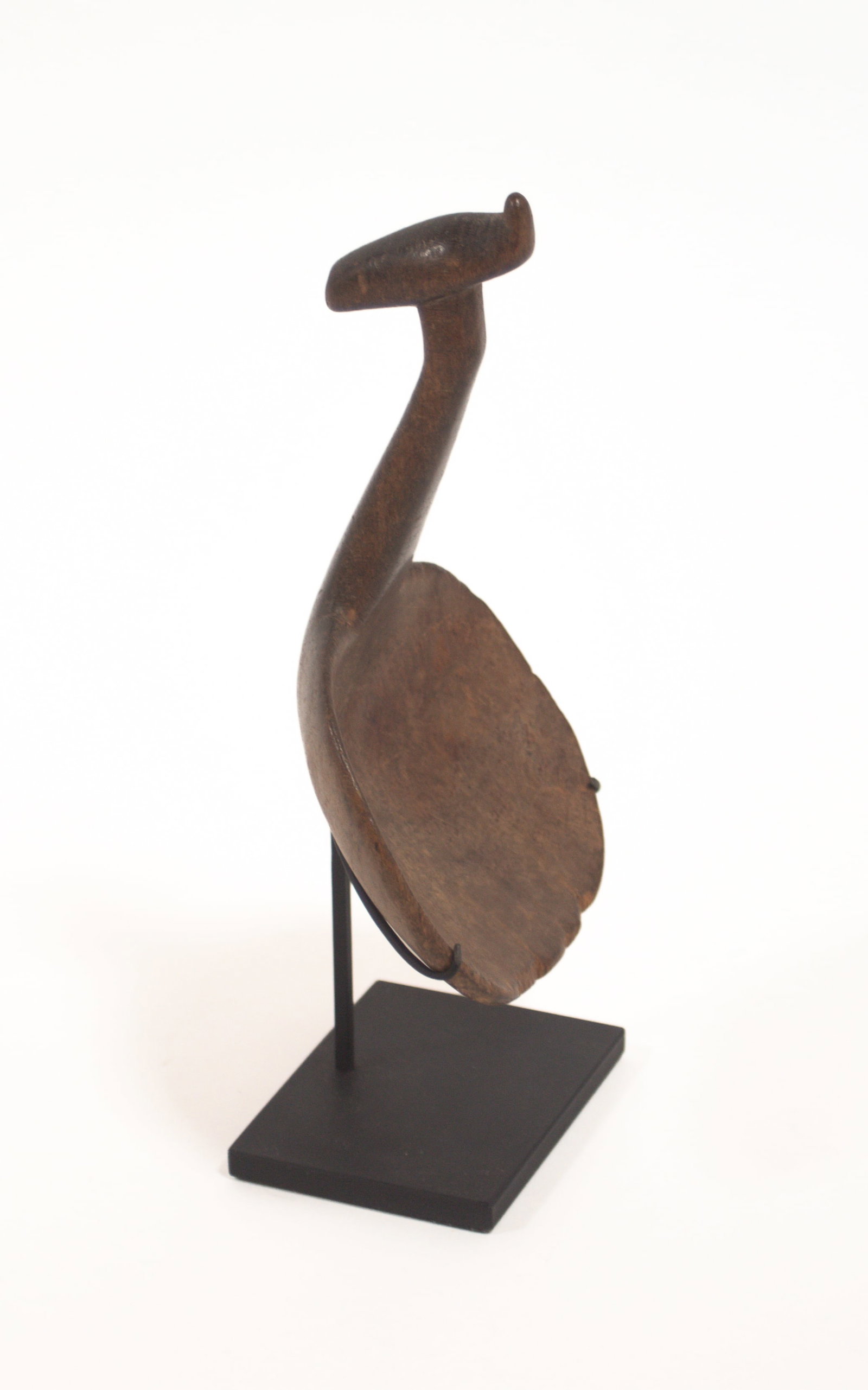 NORTHEASTERN WOODLANDS MAPLE BIRD EFFIGY LADLE.: NORTHEASTERN WOODLANDS MAPLE BIRD EFFIGY LADLE. Native America, Third quarter 18th Century. Maple ladle with bowl and bird effigy handle. 6.25"l. 4.25"w. Provenance: Trotta-Bono (Santa Fe, New Mexico)