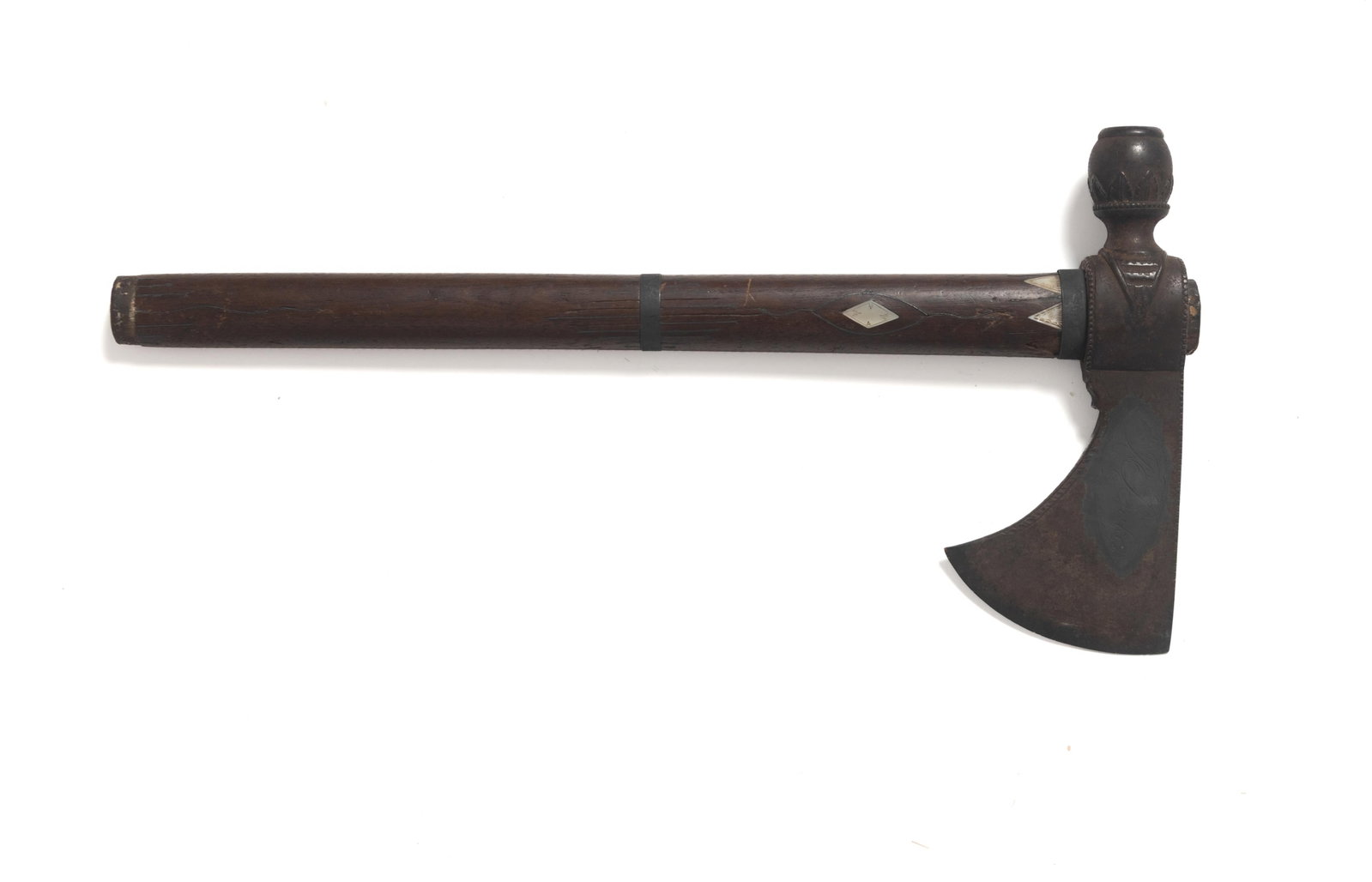 IMPORTANT PIPE TOMAHAWK WITH INLAYS. - 2