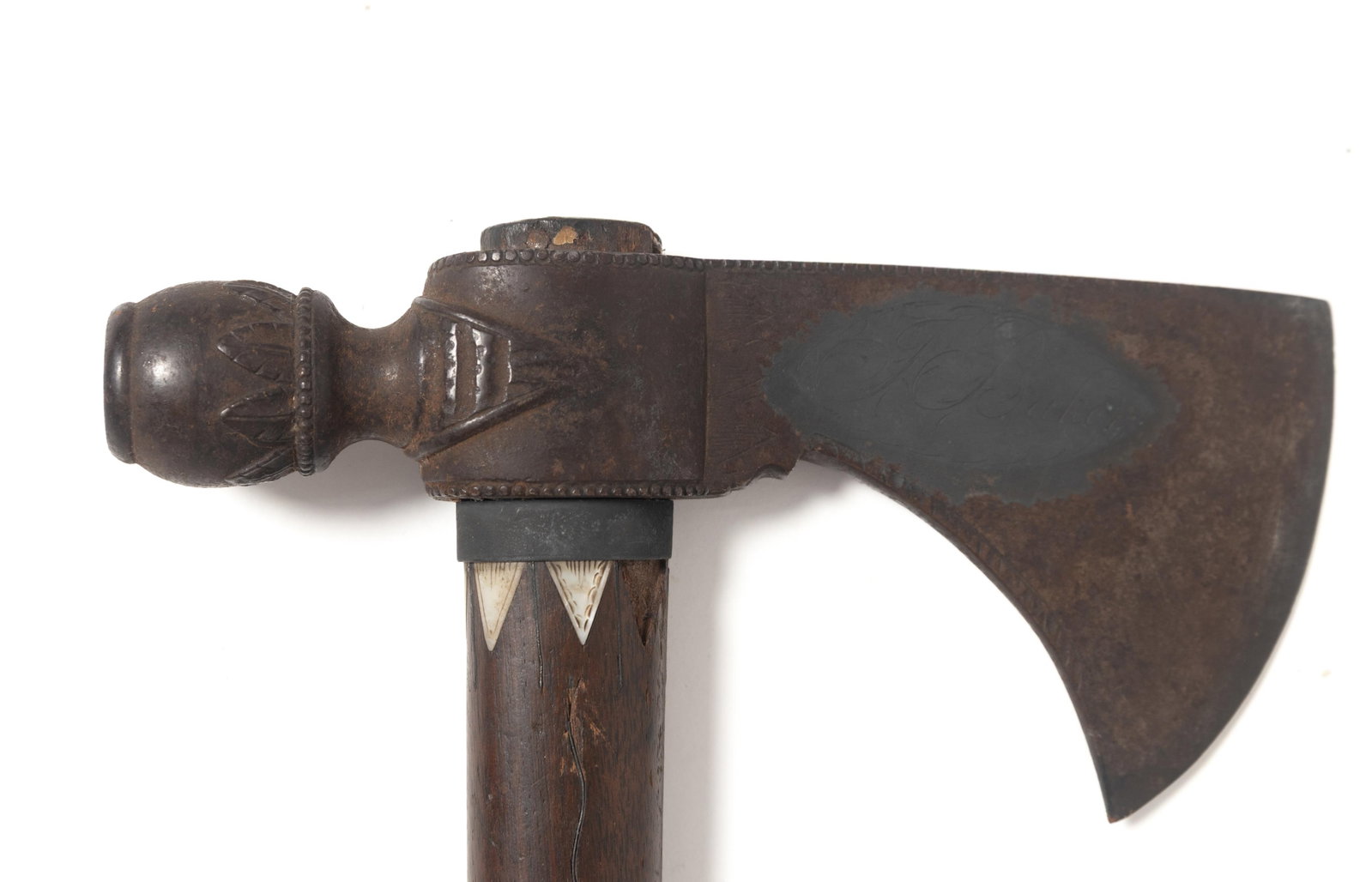 IMPORTANT PIPE TOMAHAWK WITH INLAYS. - 9