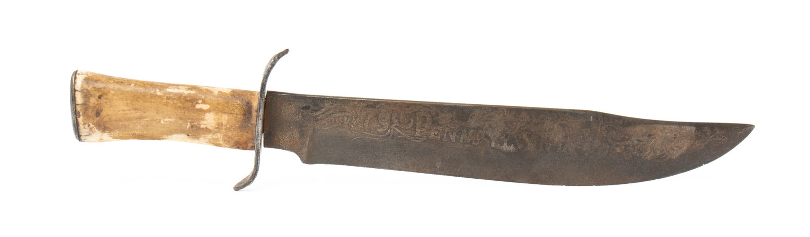 EXUBERANTLY ETCHED CIVIL WAR 79TH PENNSYLVANIA VOLUNTEER INFANTRY BOWIE KNIFE. (1 of 6)