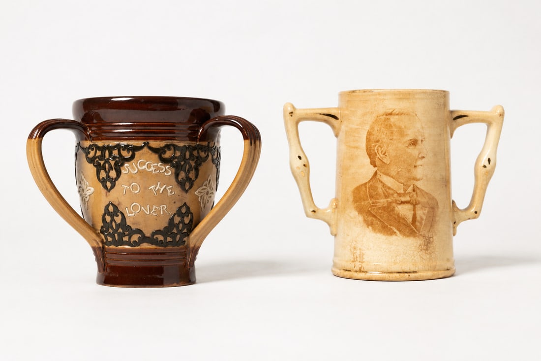 TWO CHINA CUPS WITH POLITICAL OVERTONES. (1 of 12)