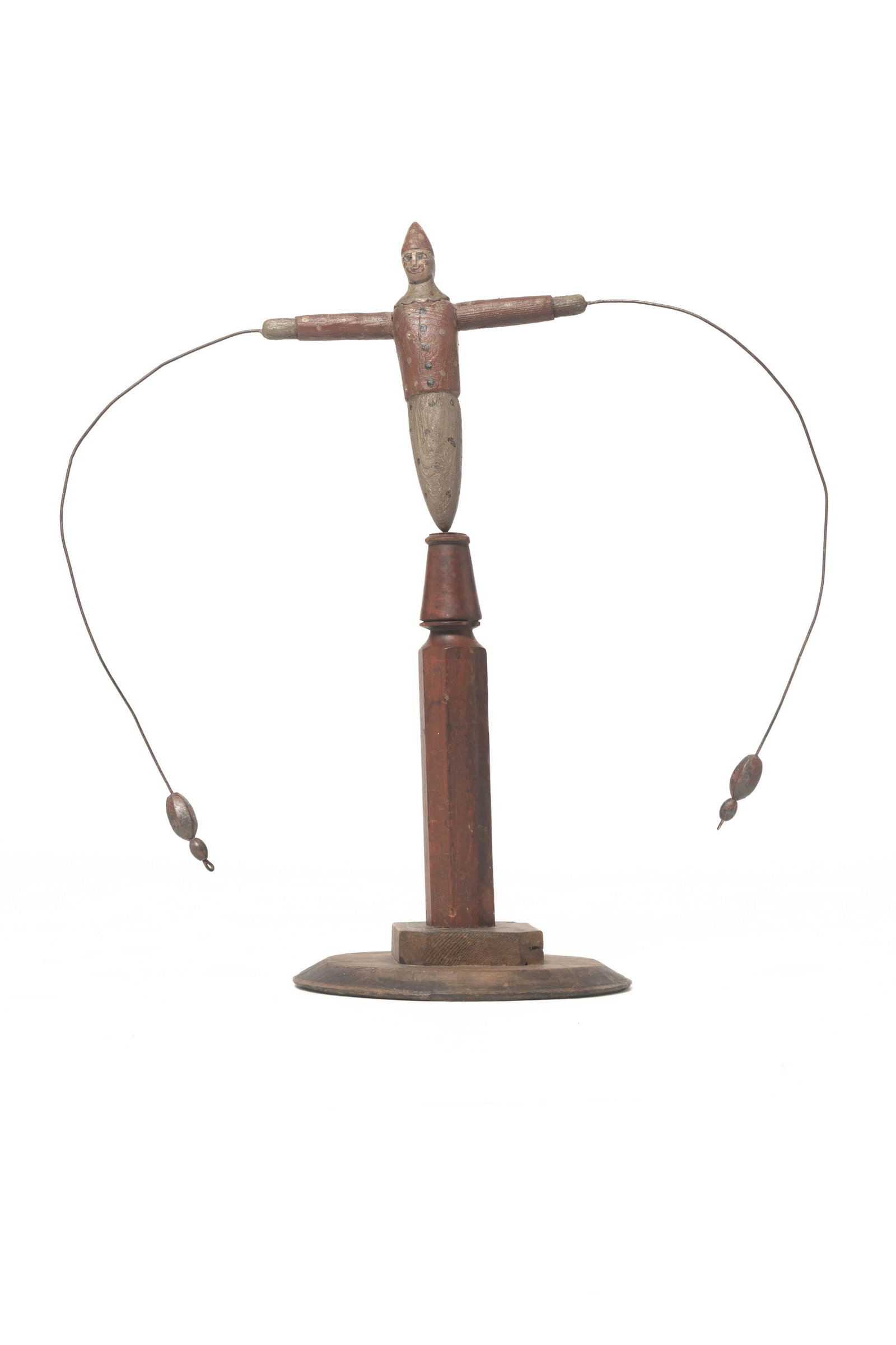 EARLY FOLK ART CARVED AND PAINTED BALANCE TOY. (1 of 4)