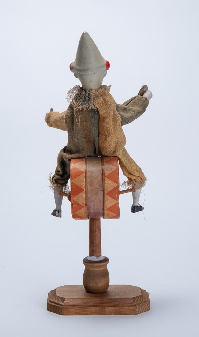 CLOWN ON DRUM CLAPPER TOY. - 3