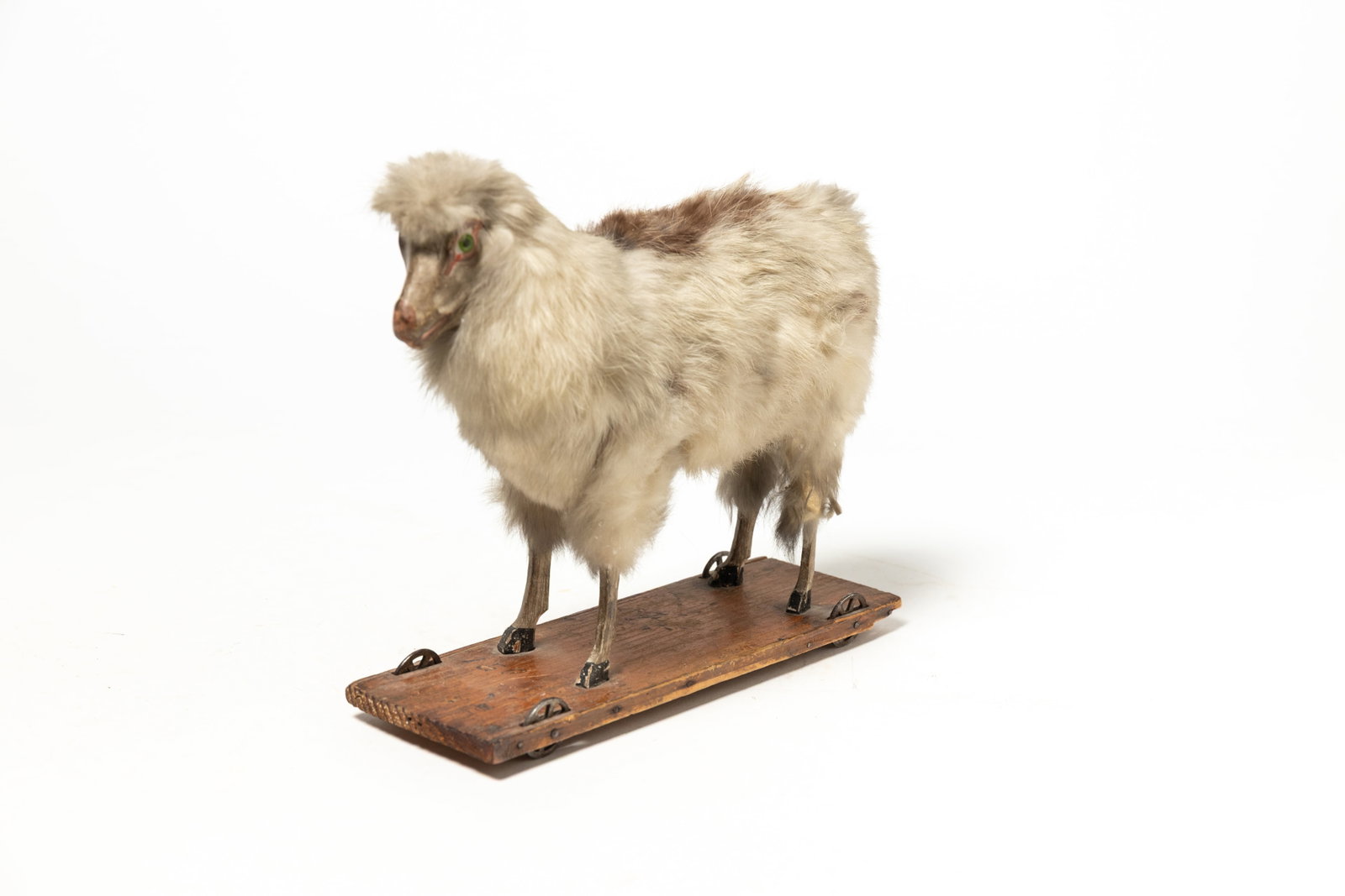GOAT PULL TOY WITH REAL RABBIT FUR. (1 of 6)
